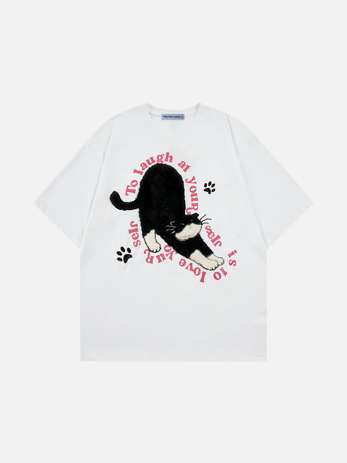 Aelfric Eden Applikations-Katzen-T-Shirt - Image 3