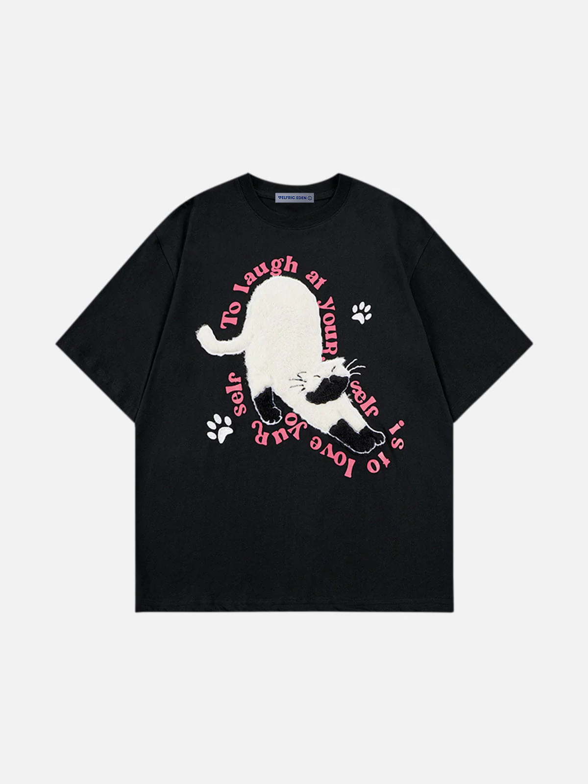 Aelfric Eden Applikations-Katzen-T-Shirt - Image 4