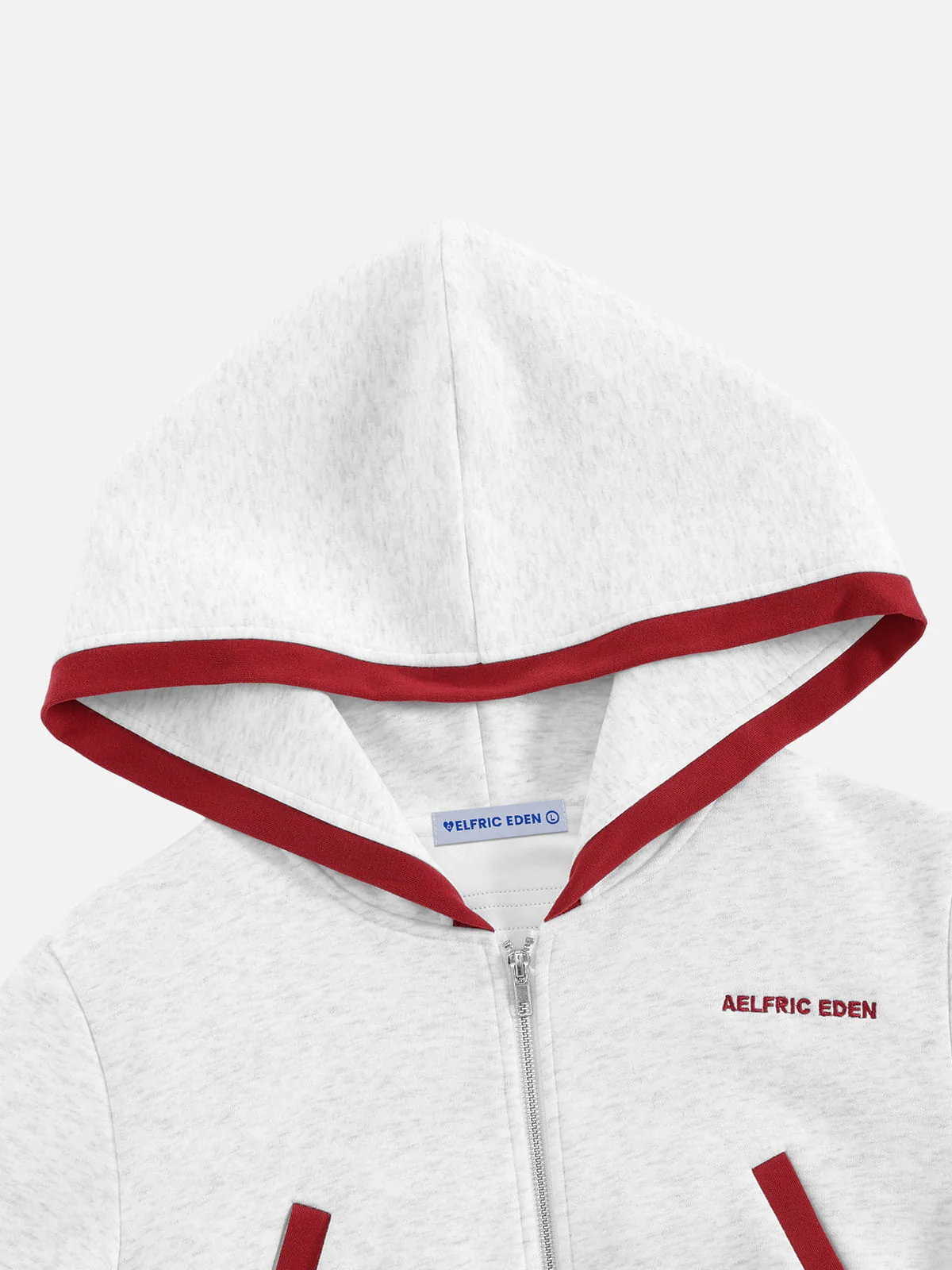 Aelfric Eden Cropped Contrast Stripe Zip Up Hoodie - Image 10