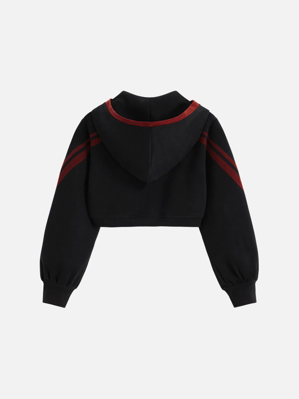 Aelfric Eden Cropped Contrast Stripe Zip Up Hoodie - Image 9