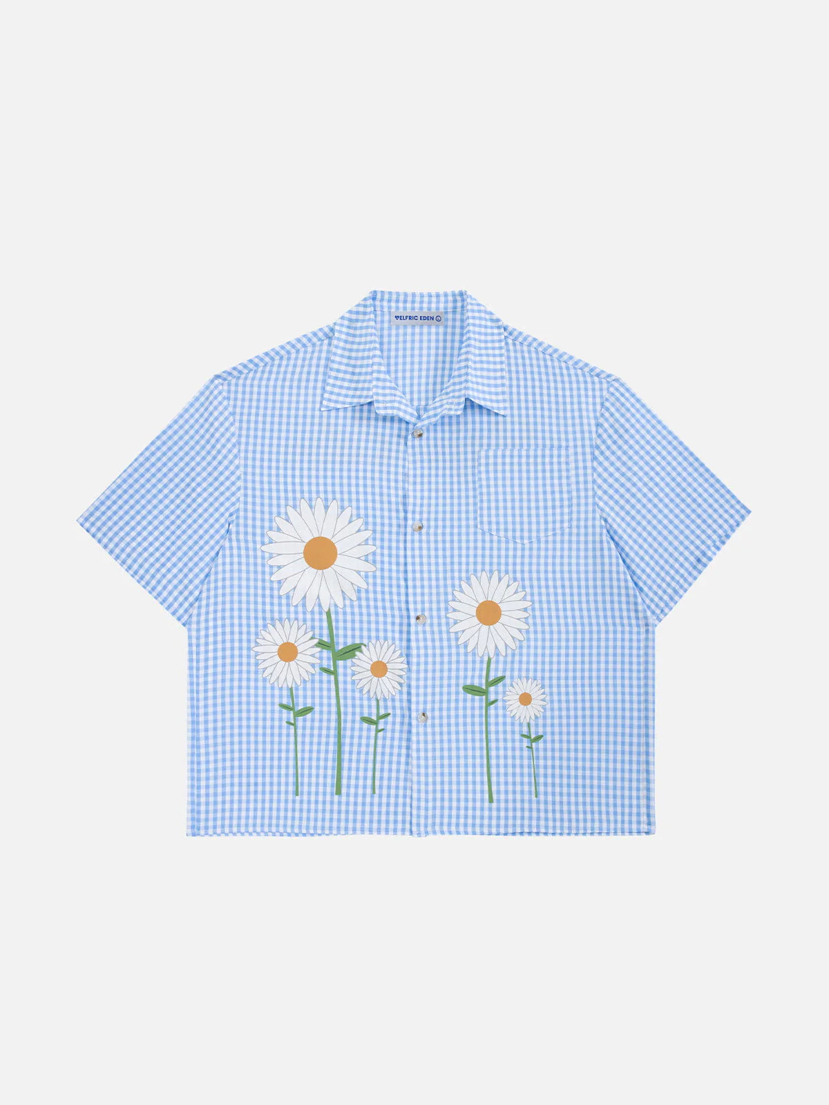 Aelfric Eden Boxy Daisy Gingham Short Sleeve Shirt - Image 3