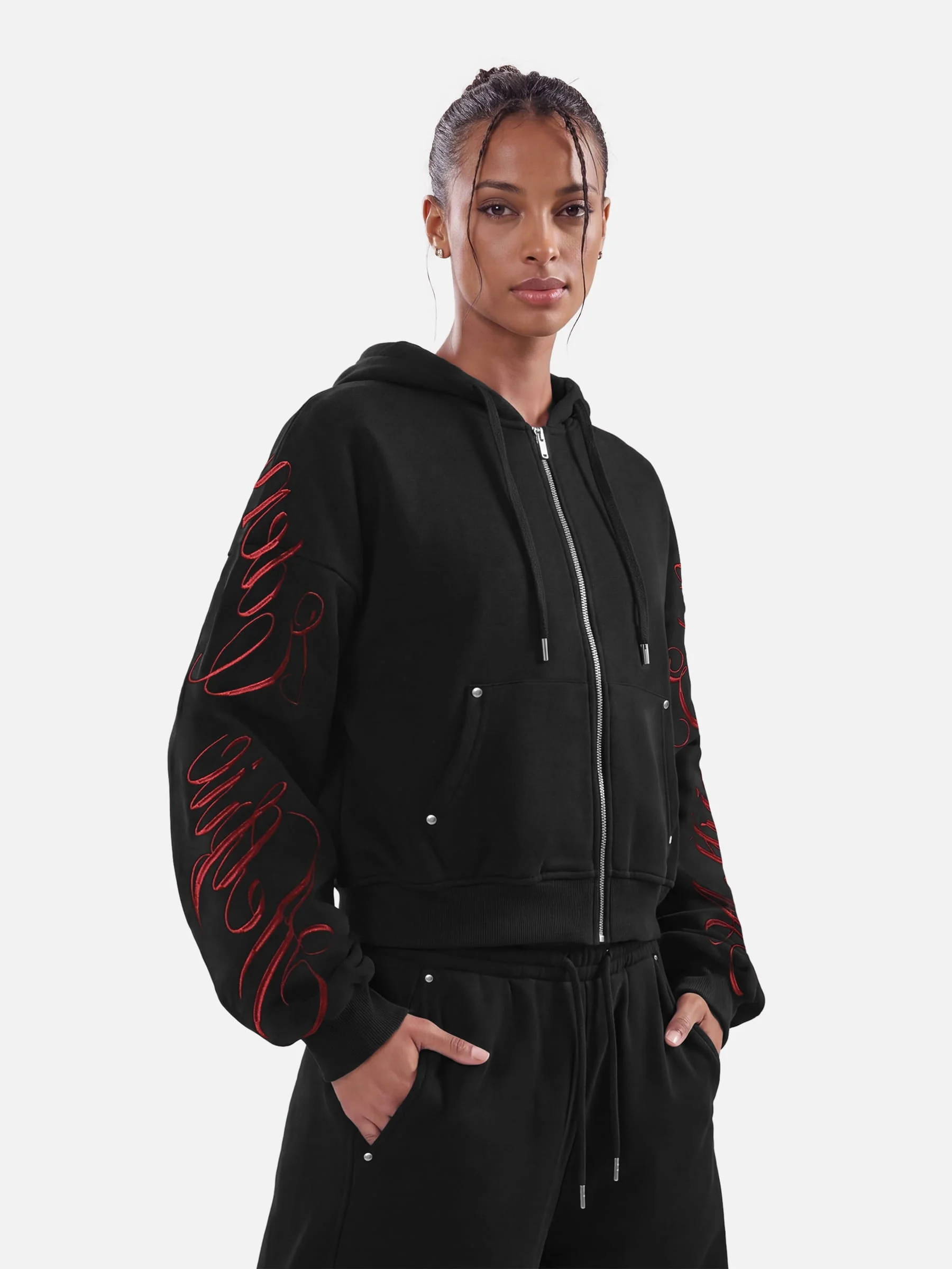 Aelfric Eden Boxy Embroidery Hoodie Sets