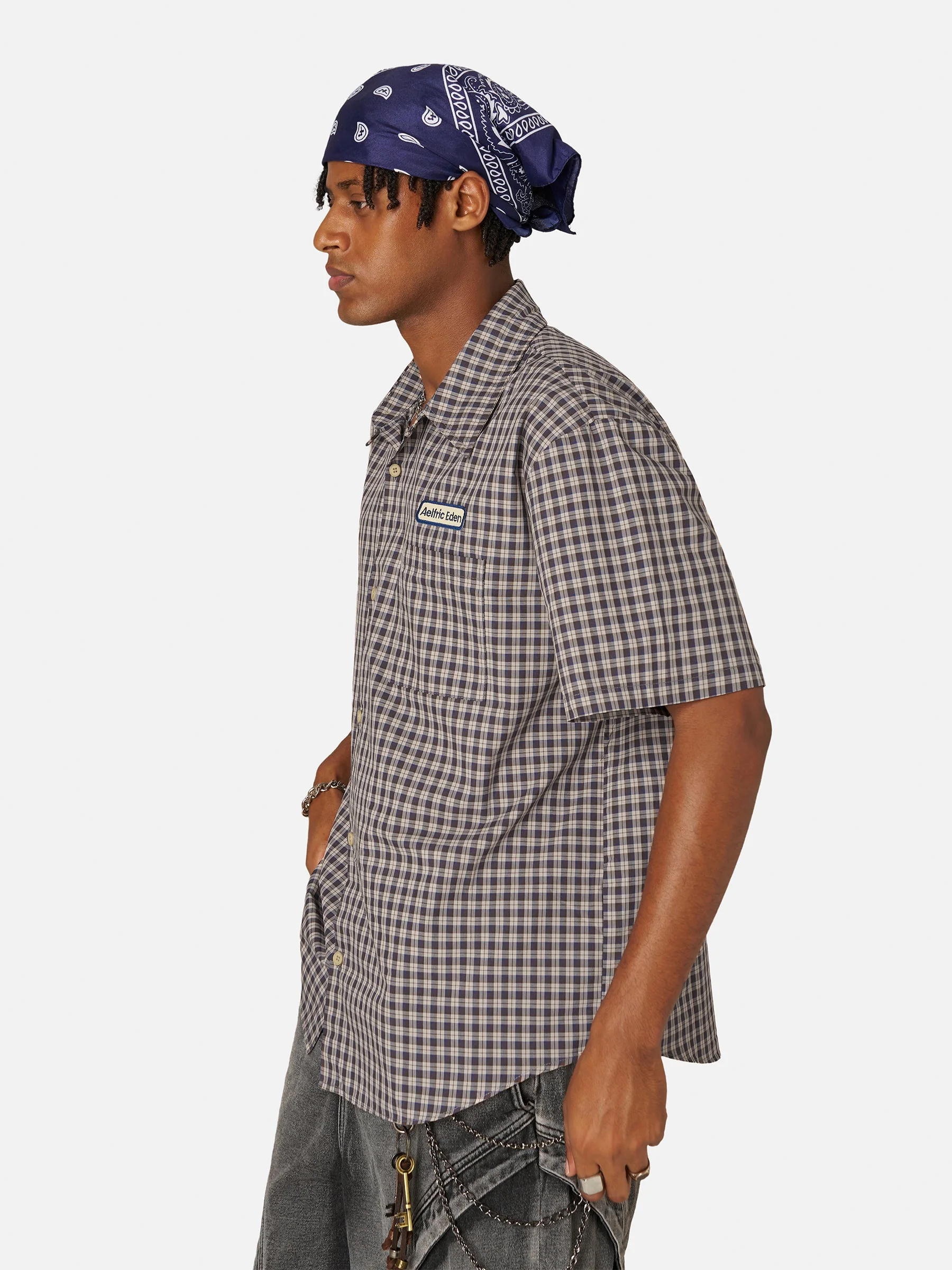 Aelfric Eden Boxy Plaid Hemd mit kurzen Ärmeln - Image 3