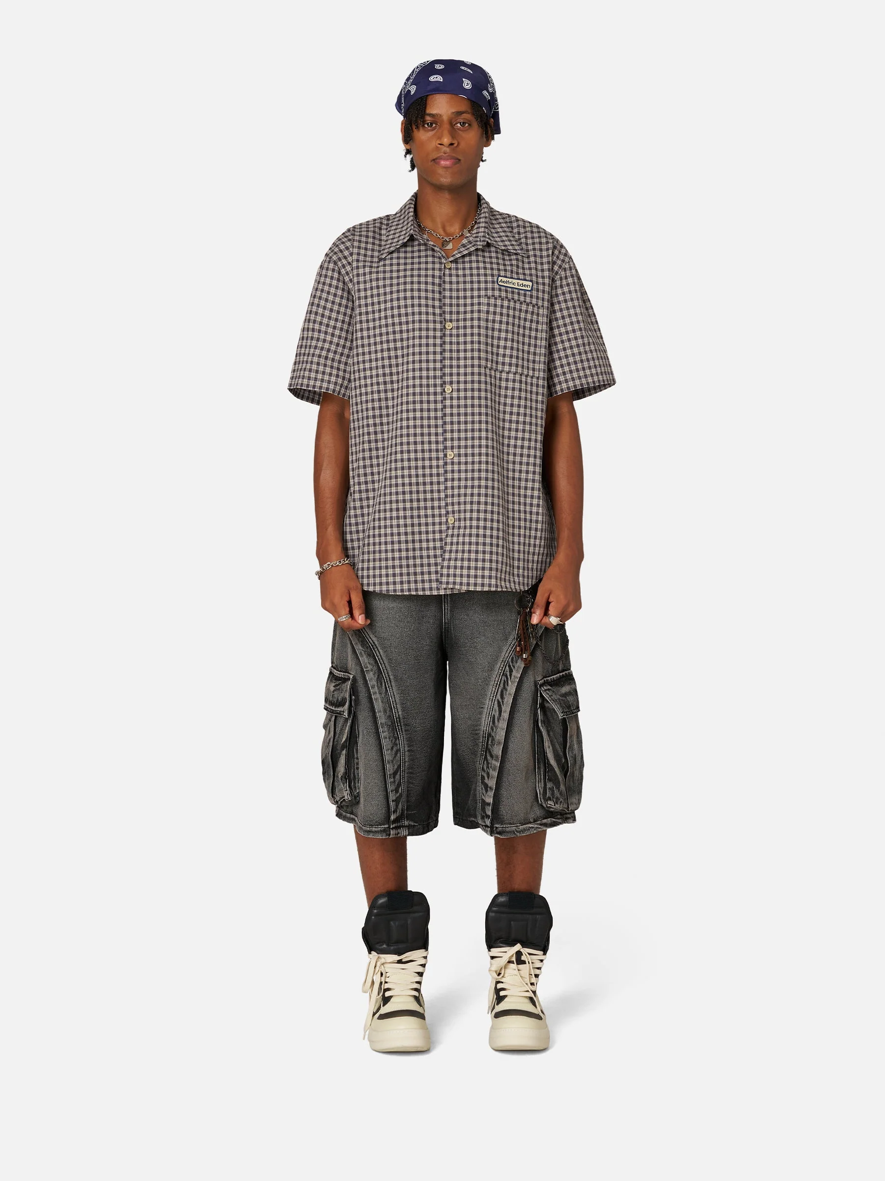 Aelfric Eden Boxy Plaid Hemd mit kurzen Ärmeln - Image 5