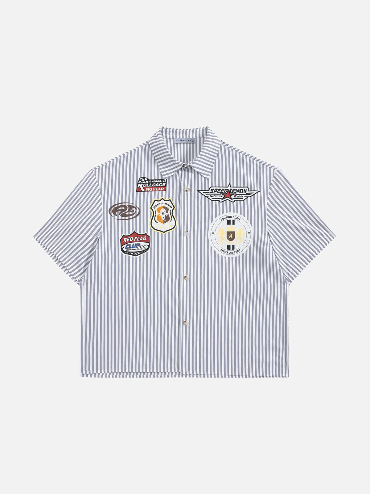 Aelfric Eden Boxy Racing Patch Short Sleeve Shirt - Image 3