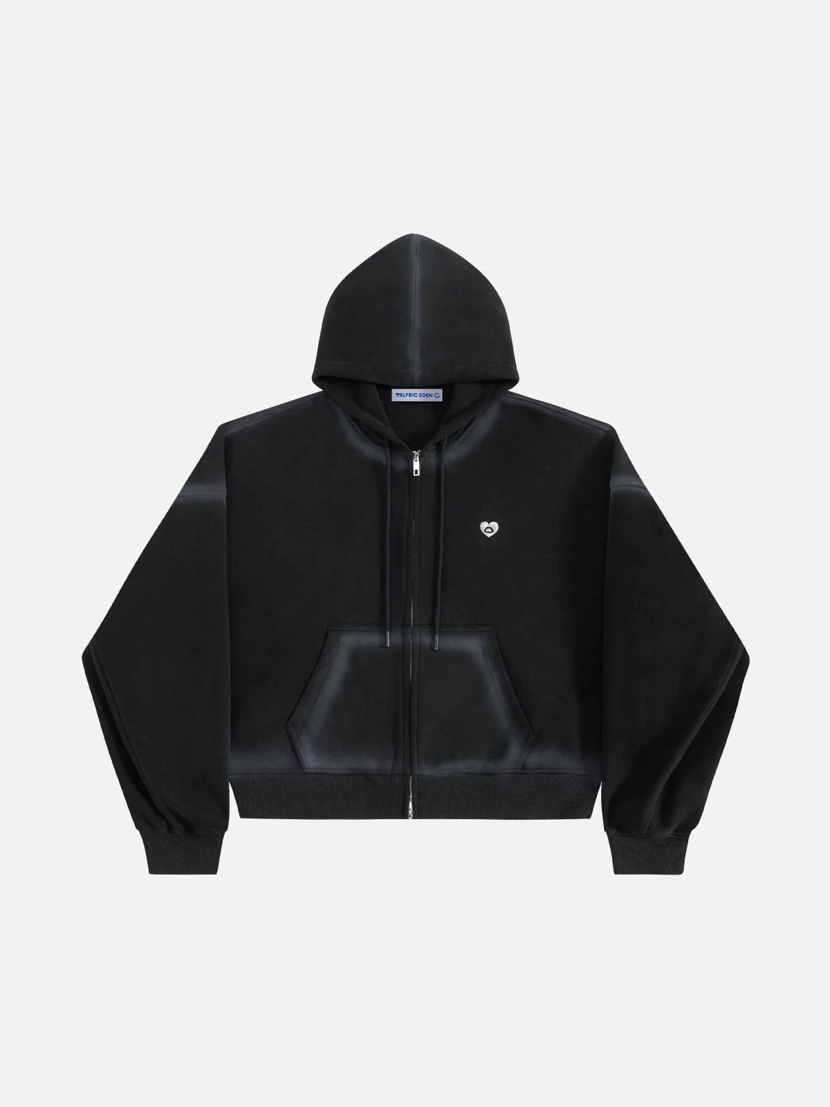 Aelfric Eden Boxy Washed Double Zip Up Hoodie - Image 2