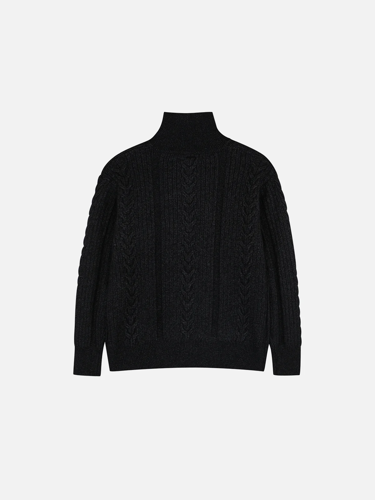 Aelfric Eden Zopfmuster-Strickjacke mit hohem Kragen - Image 3