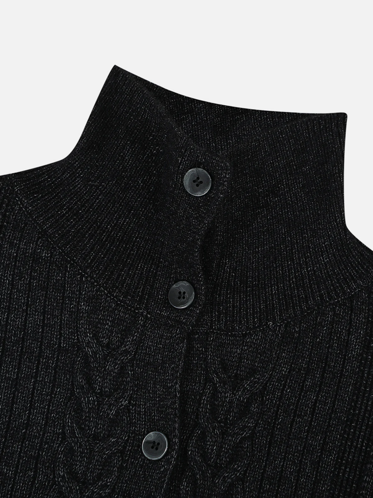 Aelfric Eden Zopfmuster-Strickjacke mit hohem Kragen - Image 4