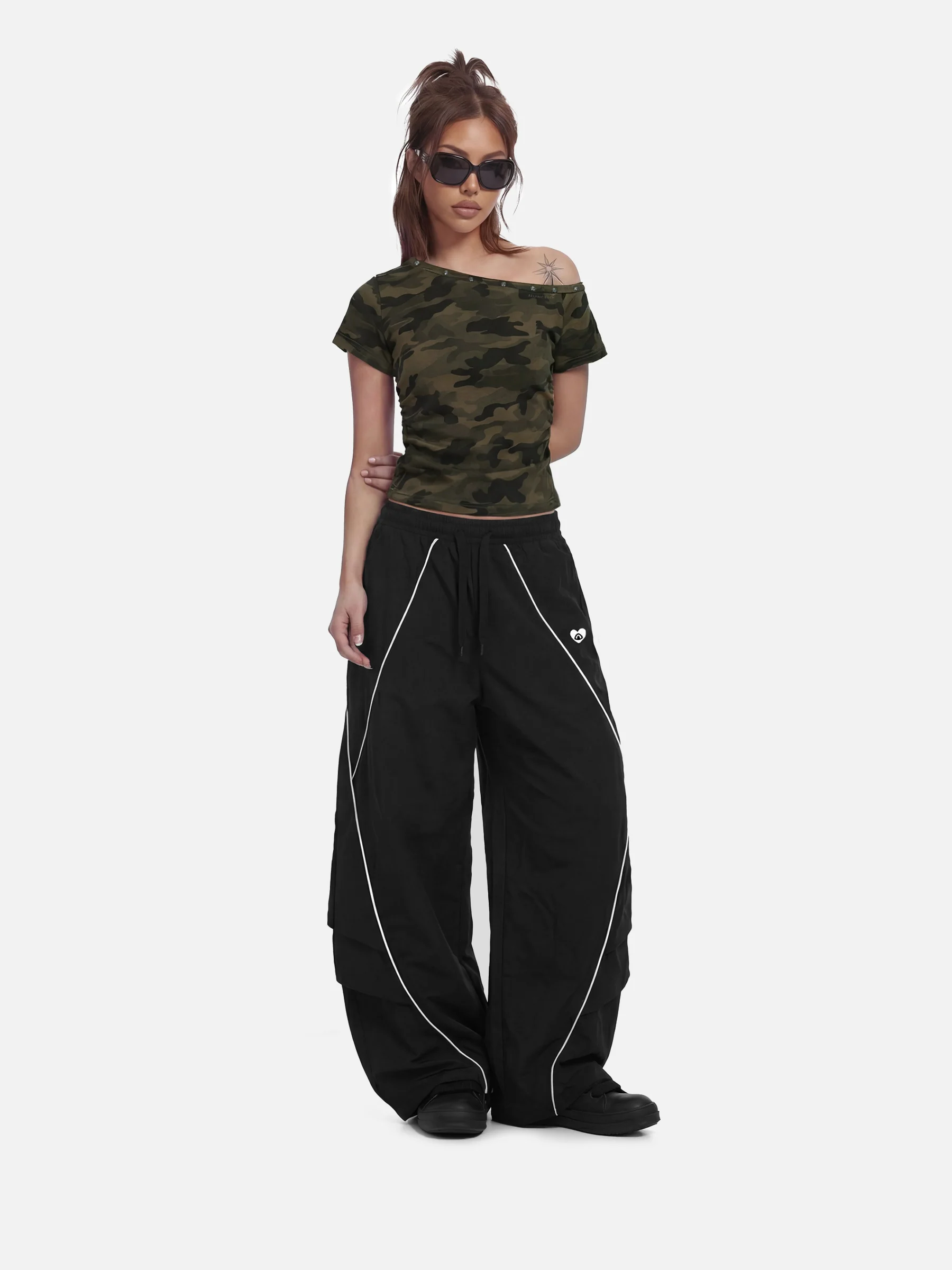 Aelfric Eden CAMO Carmen-Shirt mit Nieten - Image 4