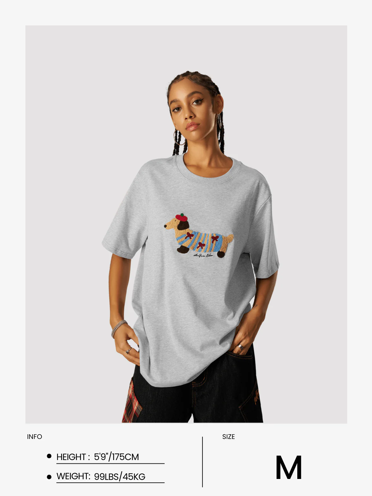 Aelfric Eden – T-Shirt mit Cartoon-Hundestickerei - Image 11