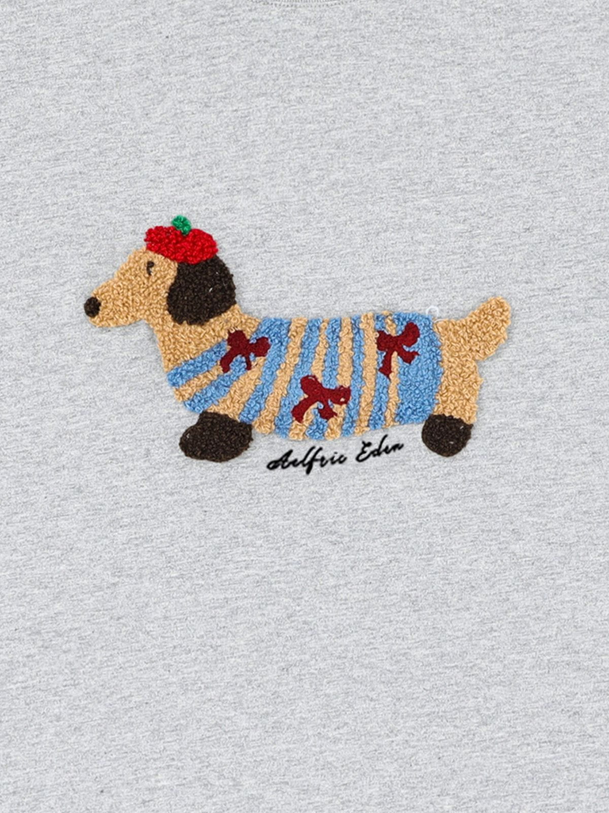 Aelfric Eden – T-Shirt mit Cartoon-Hundestickerei - Image 5