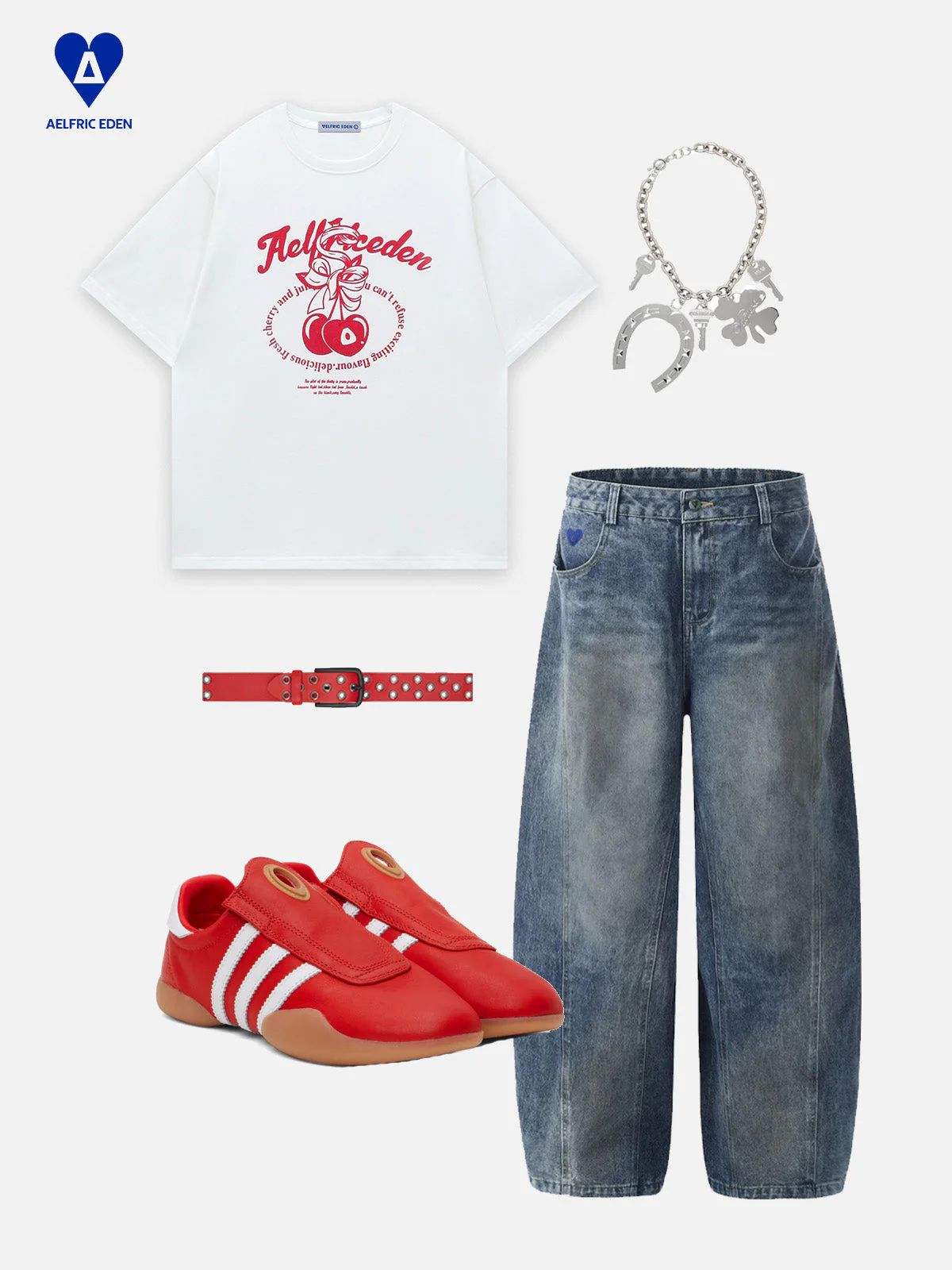 Aelfric Eden T-Shirt mit Kirsch-Print - Image 3