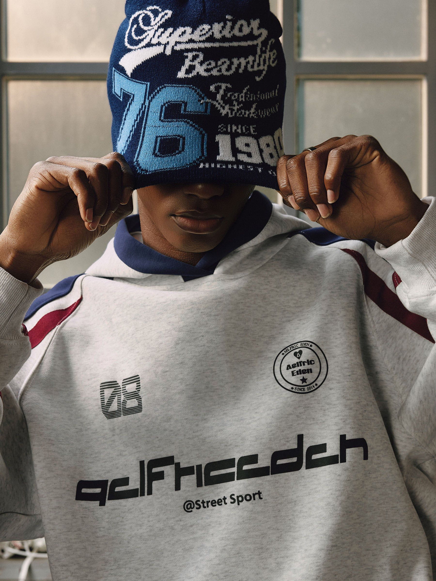 Aelfric – Eden – Kapuzenpullover mit Farbblockierung und Streifen - Image 7