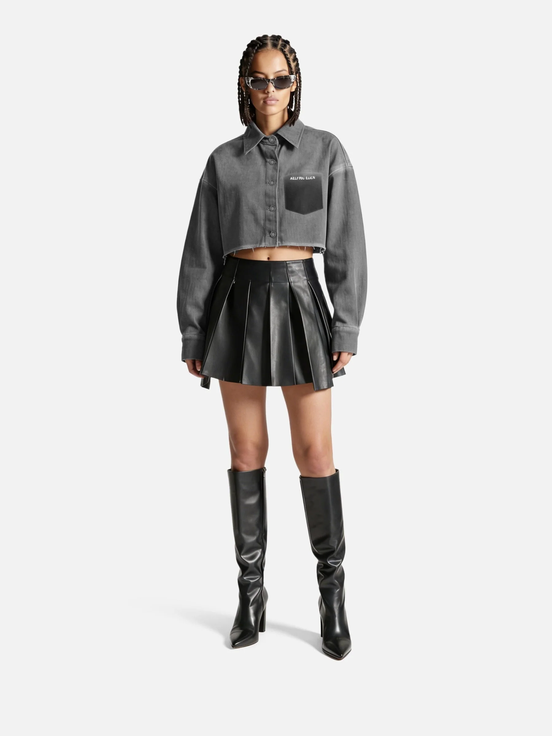 Aelfric Eden Cropped Washed Langarmhemd - Image 3