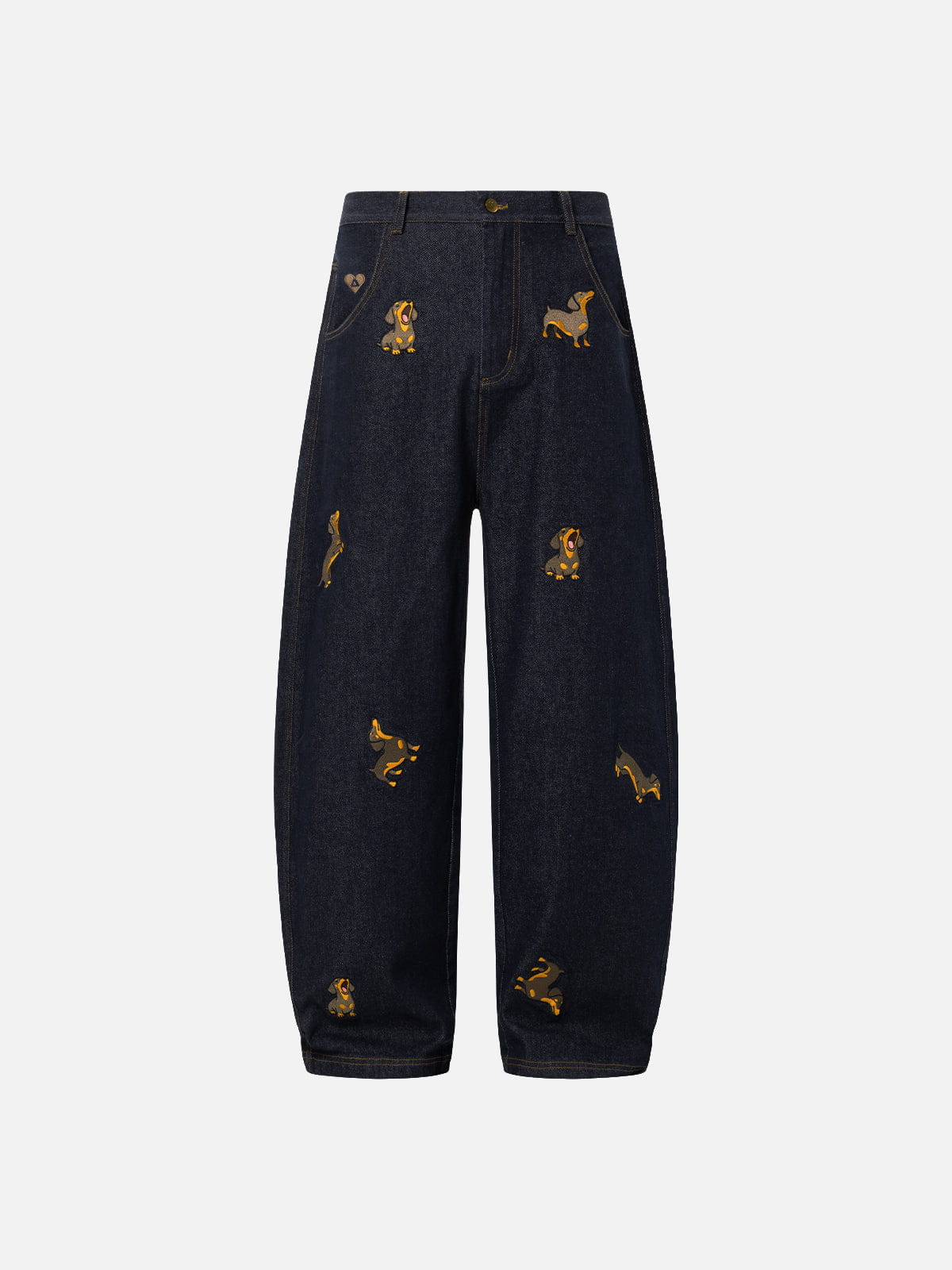 Aelfric Eden Dackel bestickte Baggy Jeans