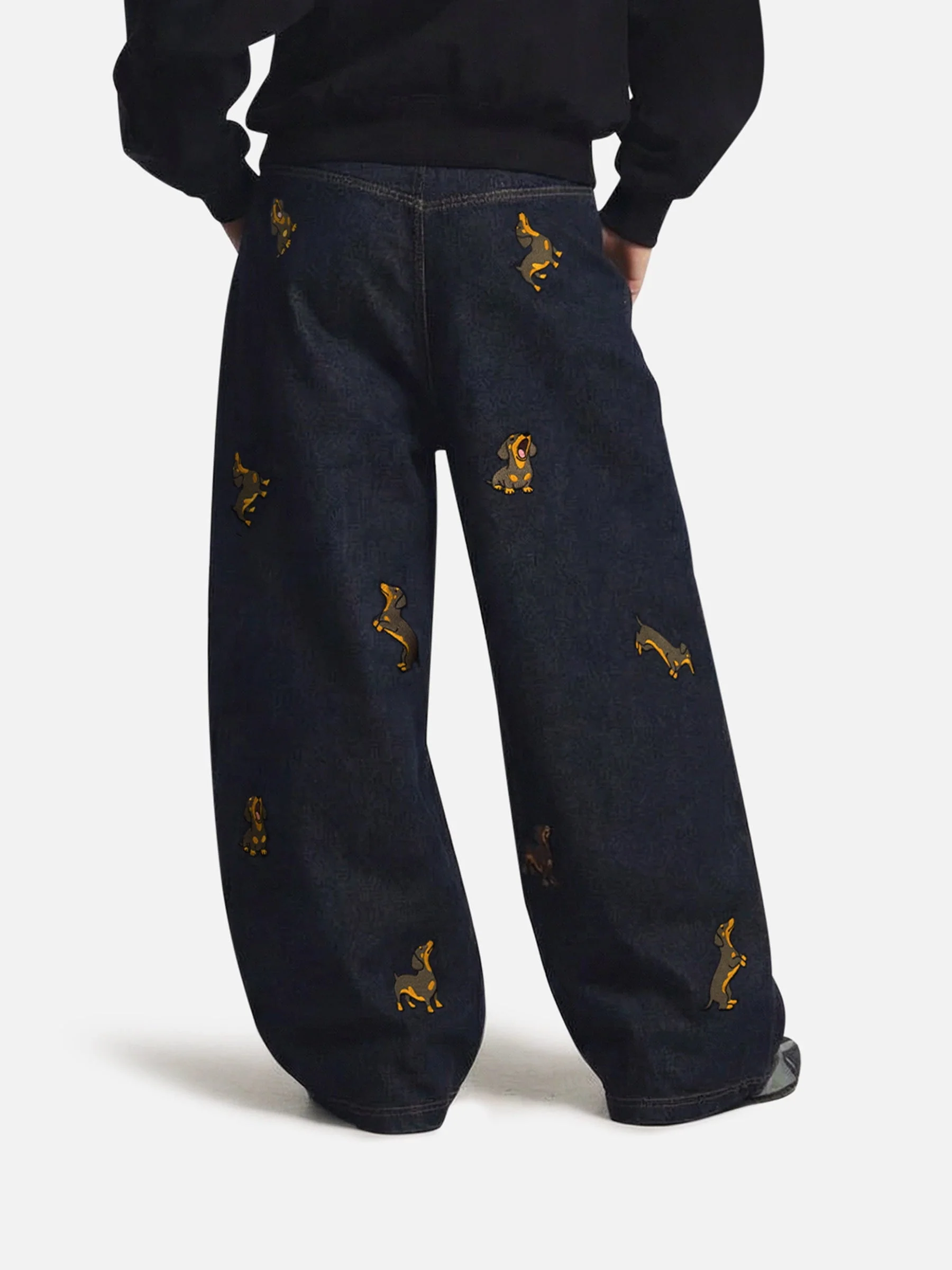 Aelfric Eden Dackel bestickte Baggy Jeans - Image 2