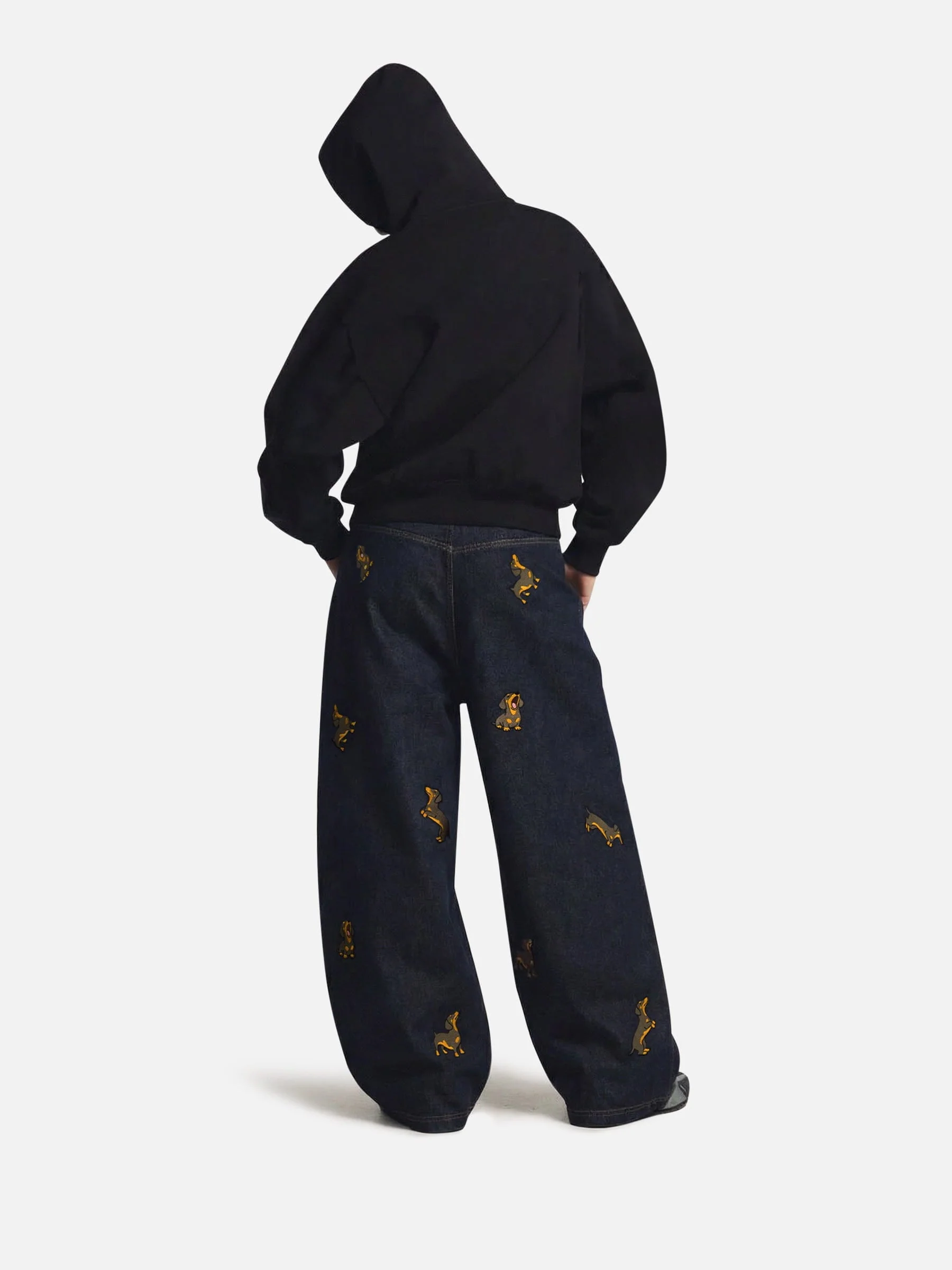 Aelfric Eden Dackel bestickte Baggy Jeans - Image 6