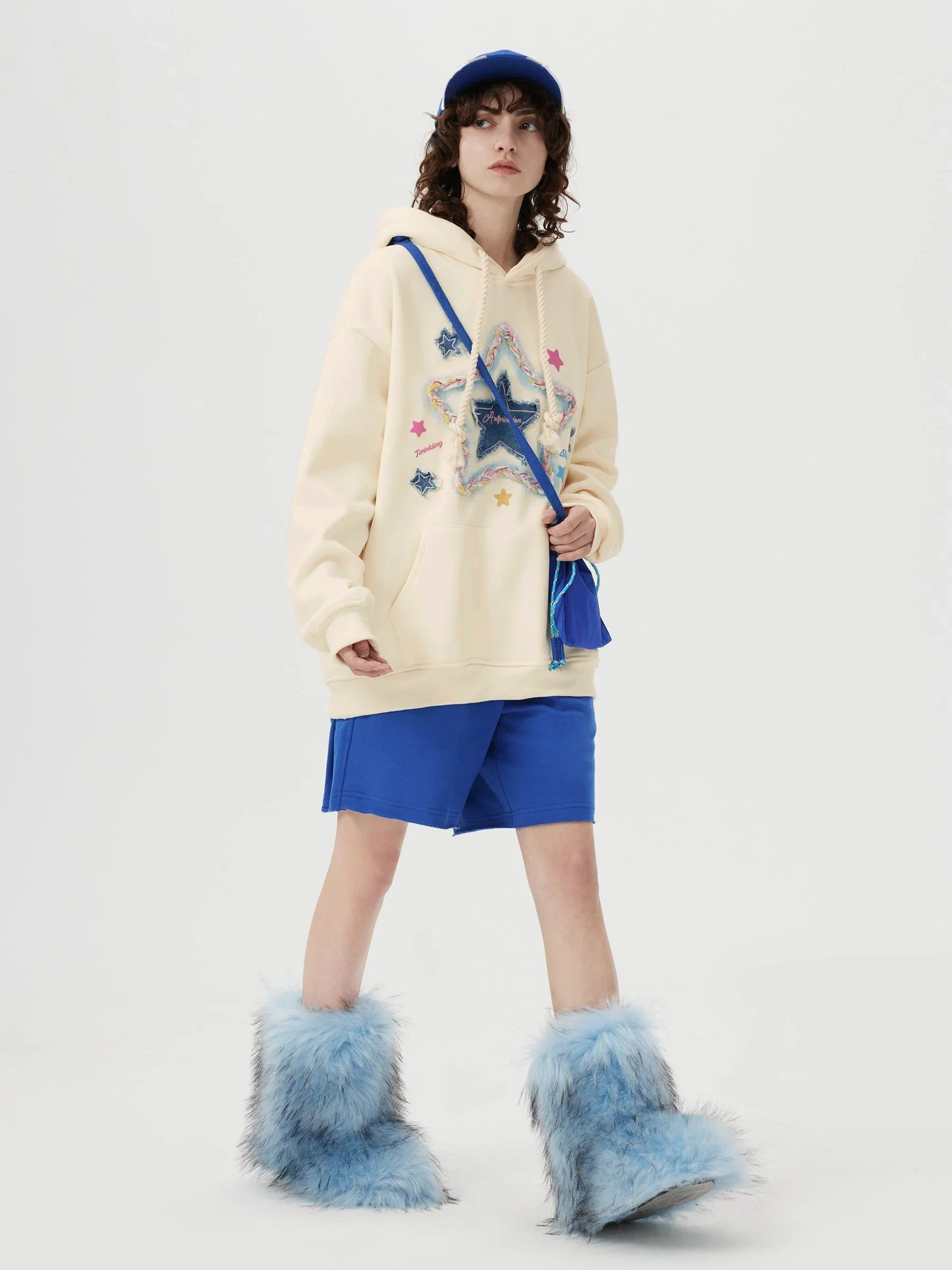 Aelfric Eden Kapuzenpullover mit Denim-Stern-Stickerei - Image 10