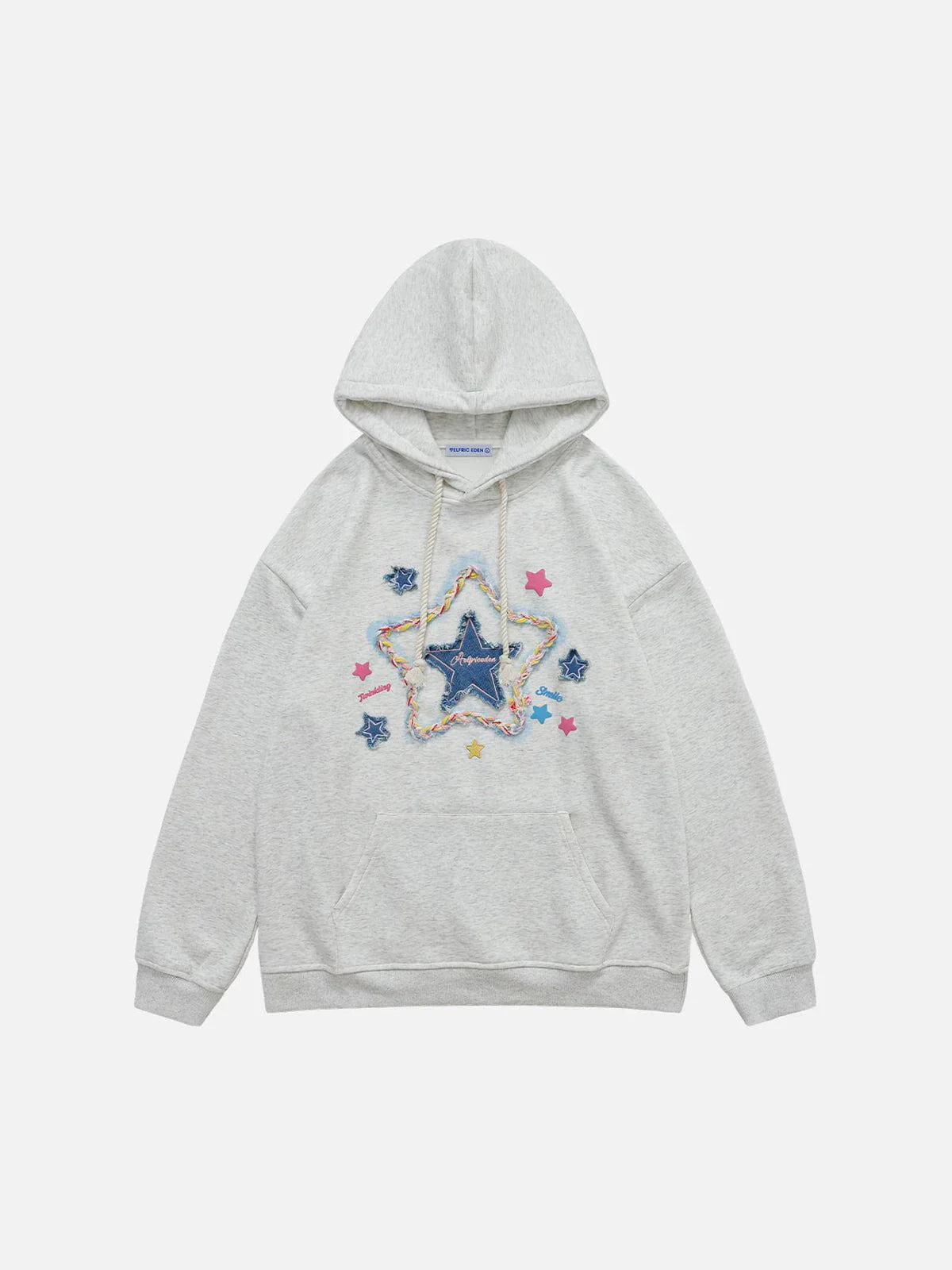Aelfric Eden Kapuzenpullover mit Denim-Stern-Stickerei - Image 5