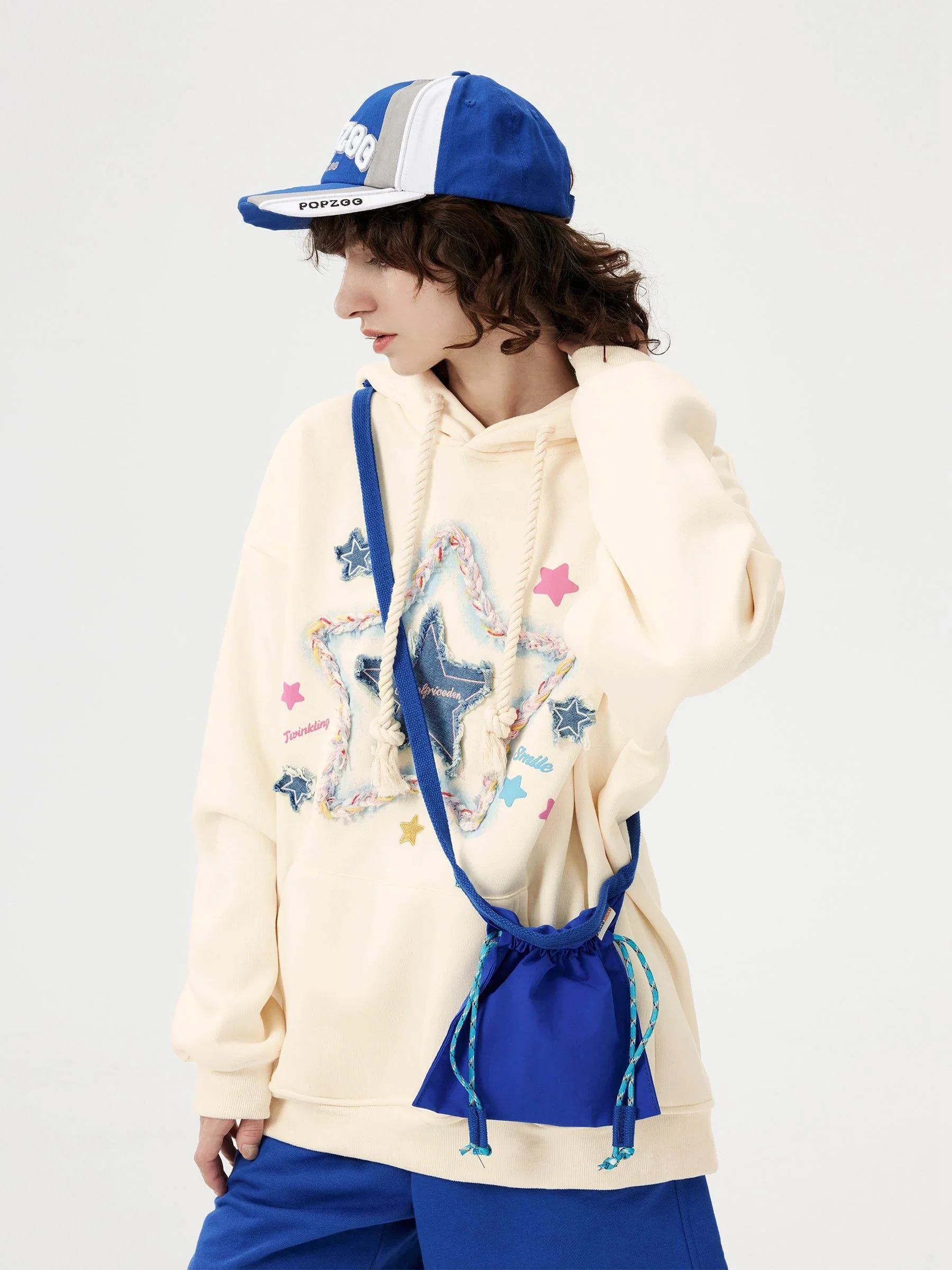 Aelfric Eden Kapuzenpullover mit Denim-Stern-Stickerei - Image 8