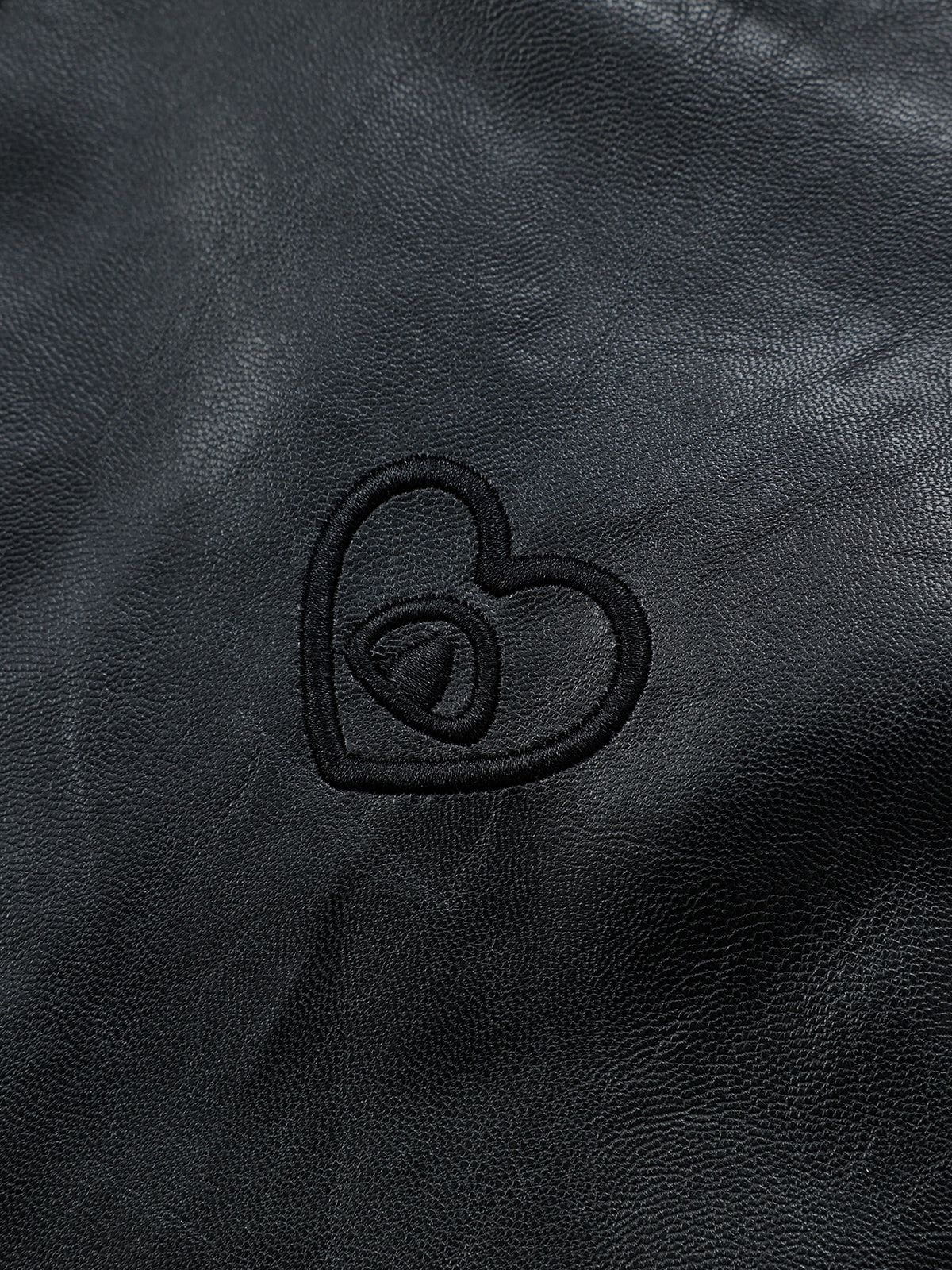 City Of Love geraffte Lederjacke mit Reißverschluss  - Image 11