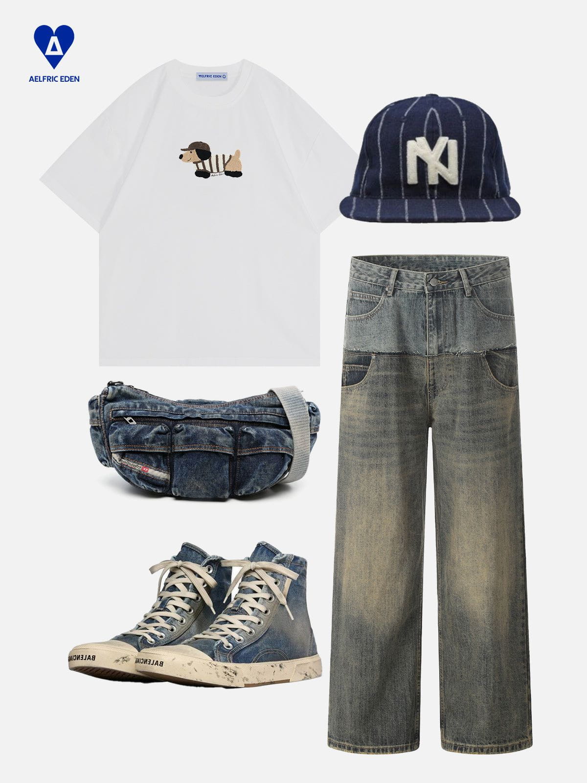 Aelfric Eden – T-Shirt mit Dackel-Stickerei - Image 3