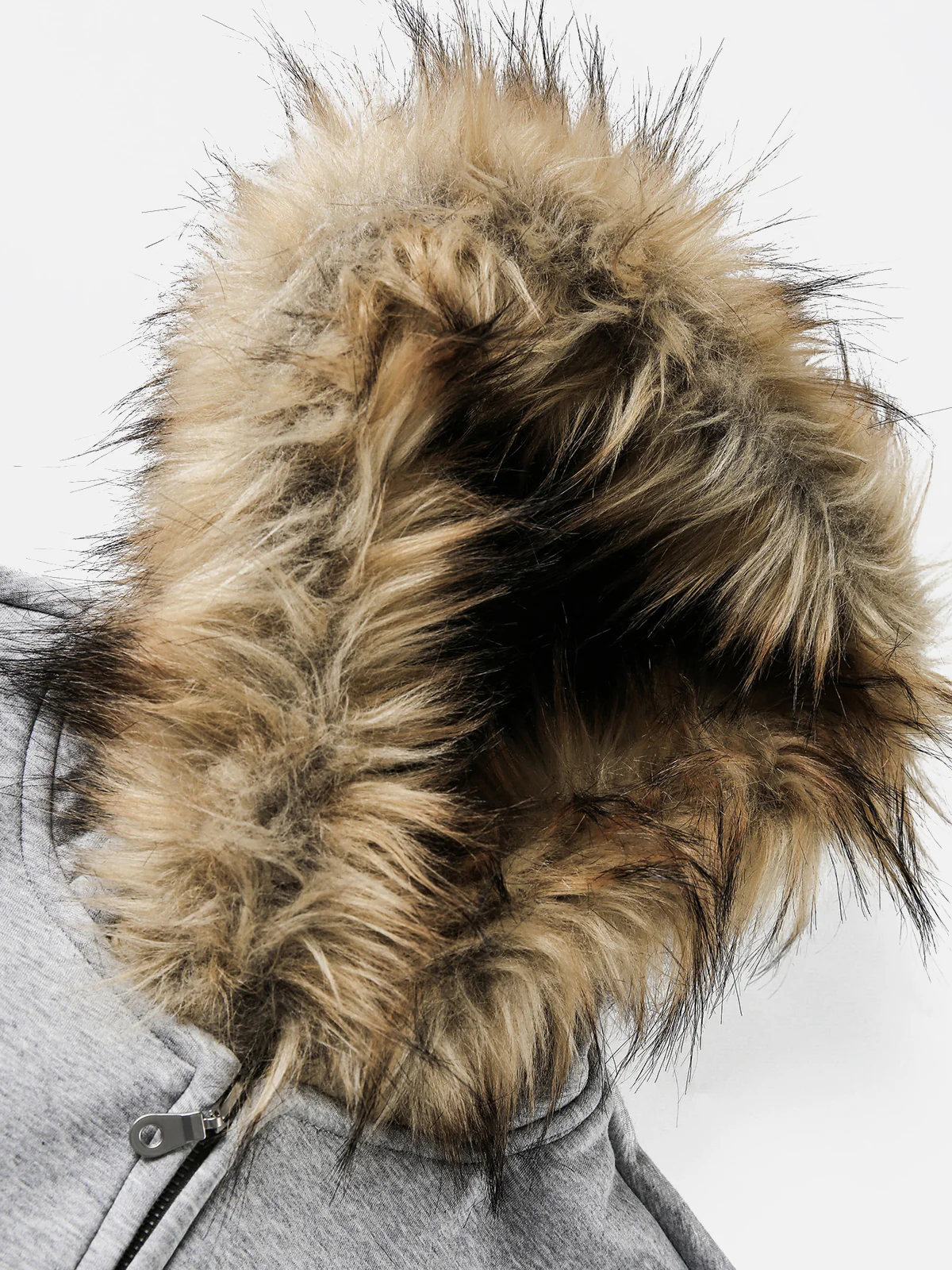 Aelfric Eden Boxy-Kapuzenpullover mit Reißverschluss und Kunstpelzkragen - Image 3