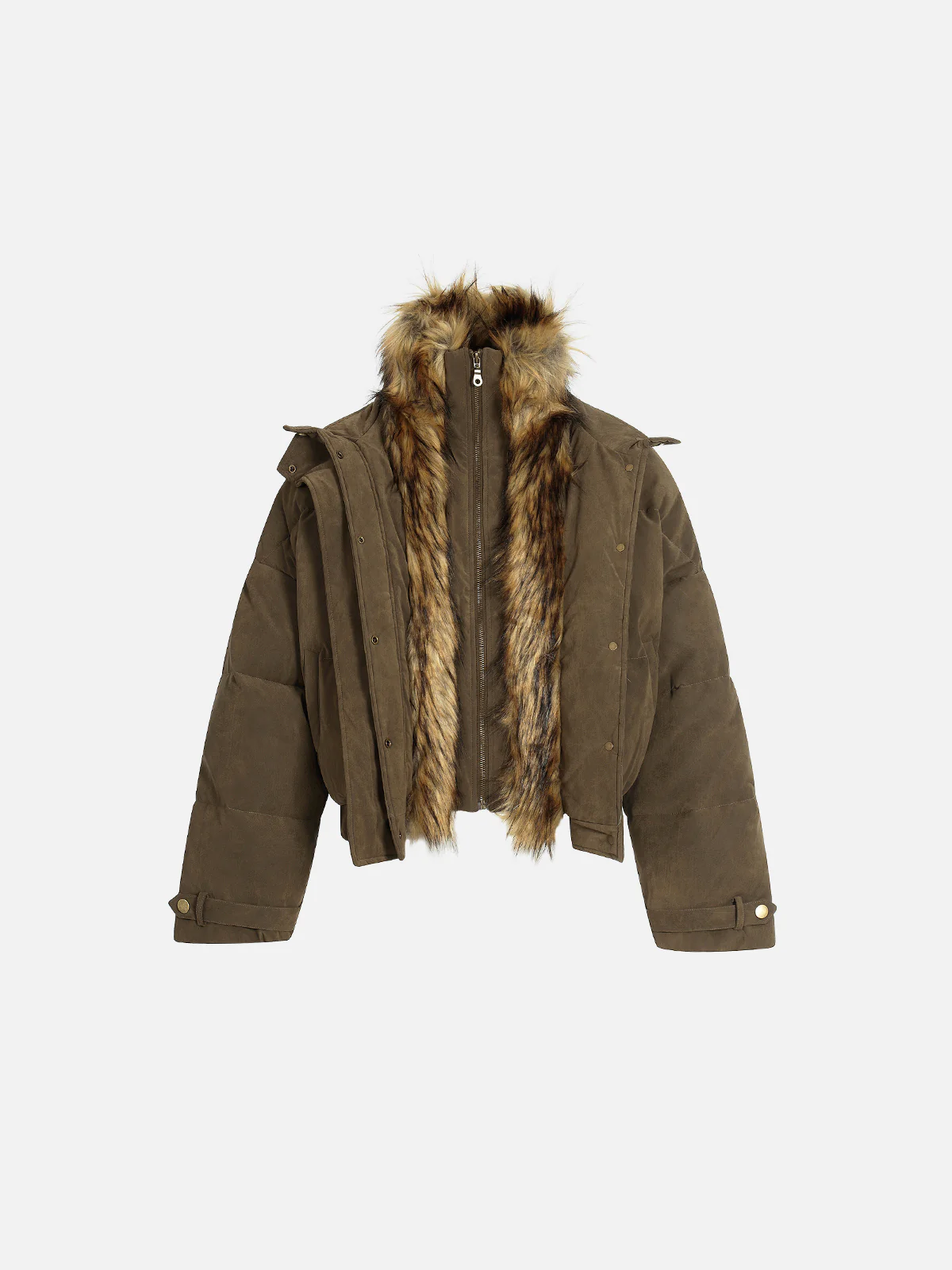 Aelfric Eden Faux Fur Zweilagiger Kastenförmiger Mantel