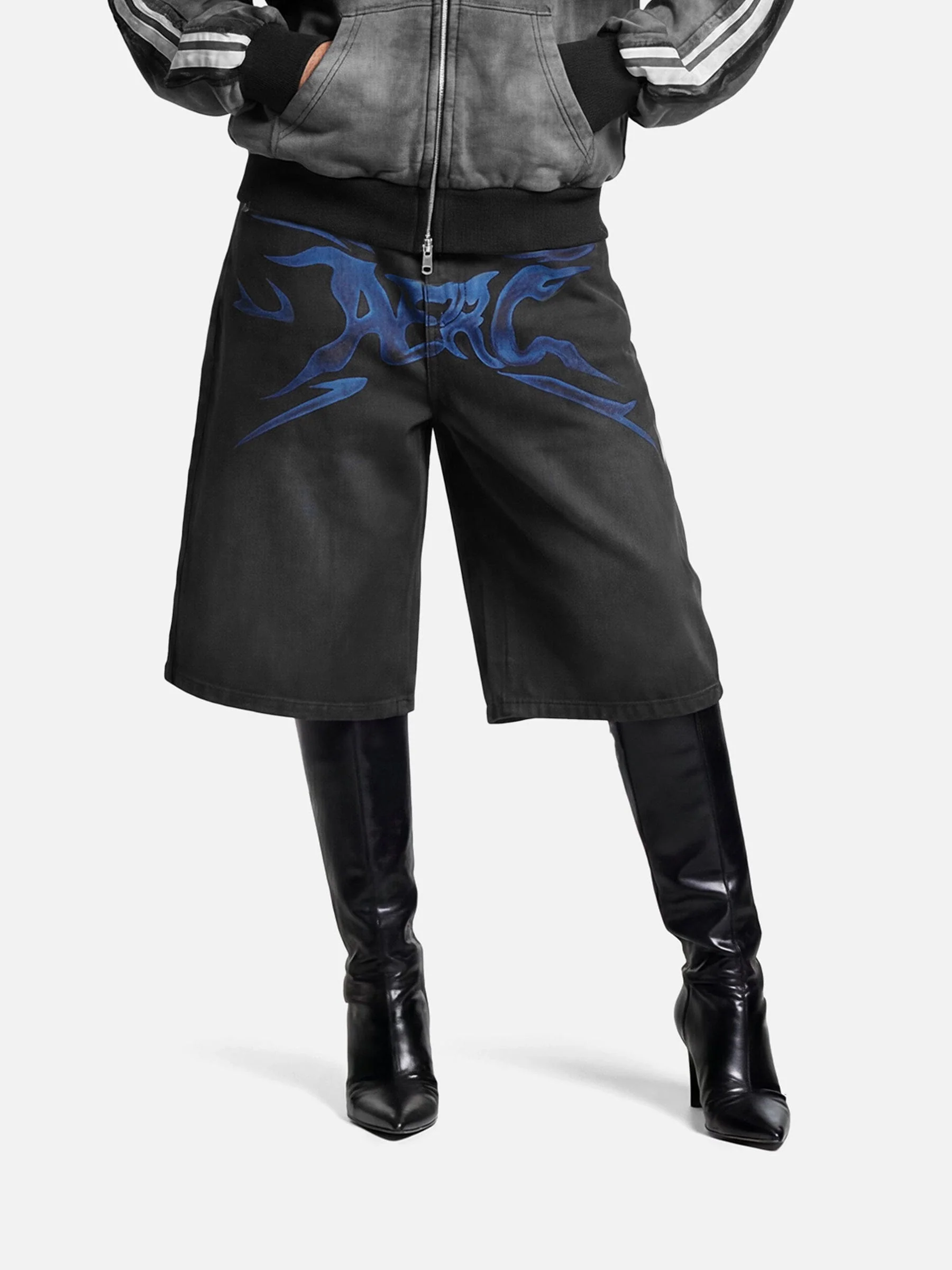 Aelfric Eden Flame Graphic Jorts - Image 2