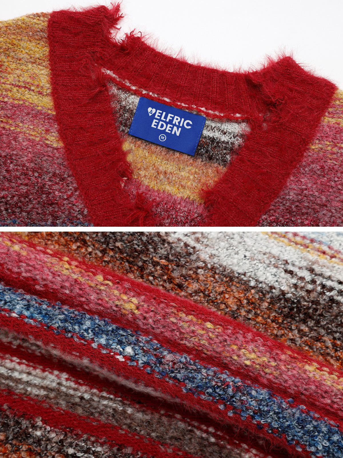 Aelfric Eden Fransen-Nadelstreifen-Cardigan mit Farbverlauf - Image 13