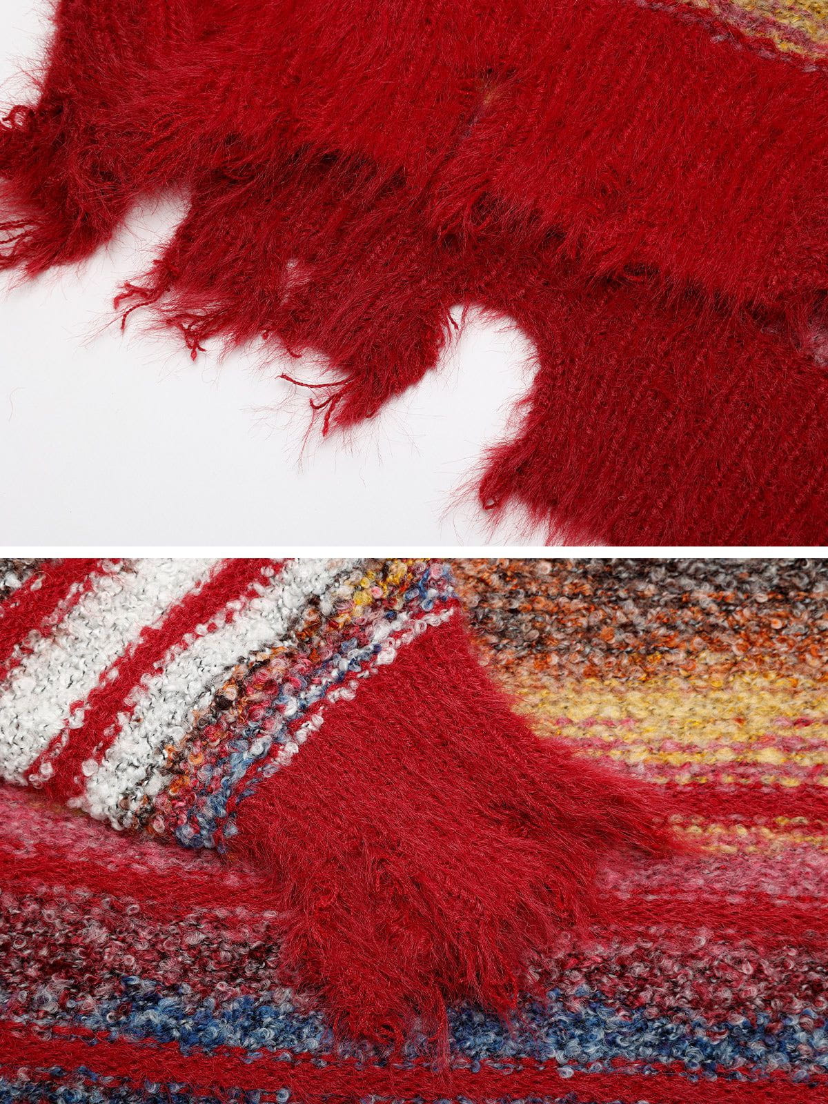 Aelfric Eden Fransen-Nadelstreifen-Cardigan mit Farbverlauf - Image 14