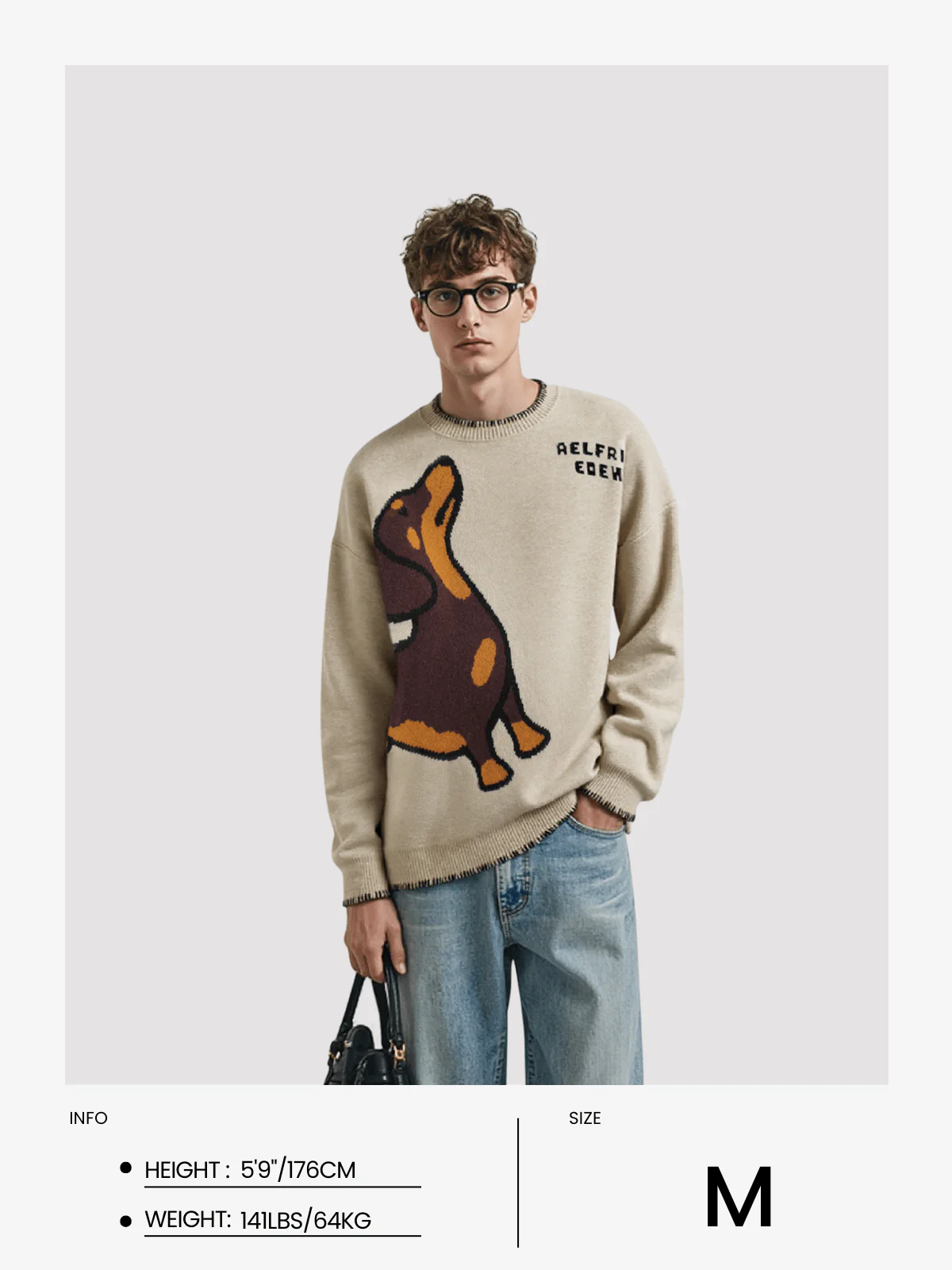 Aelfric Eden Handgezeichneter Dackel Jacquard-Pullover - Image 9