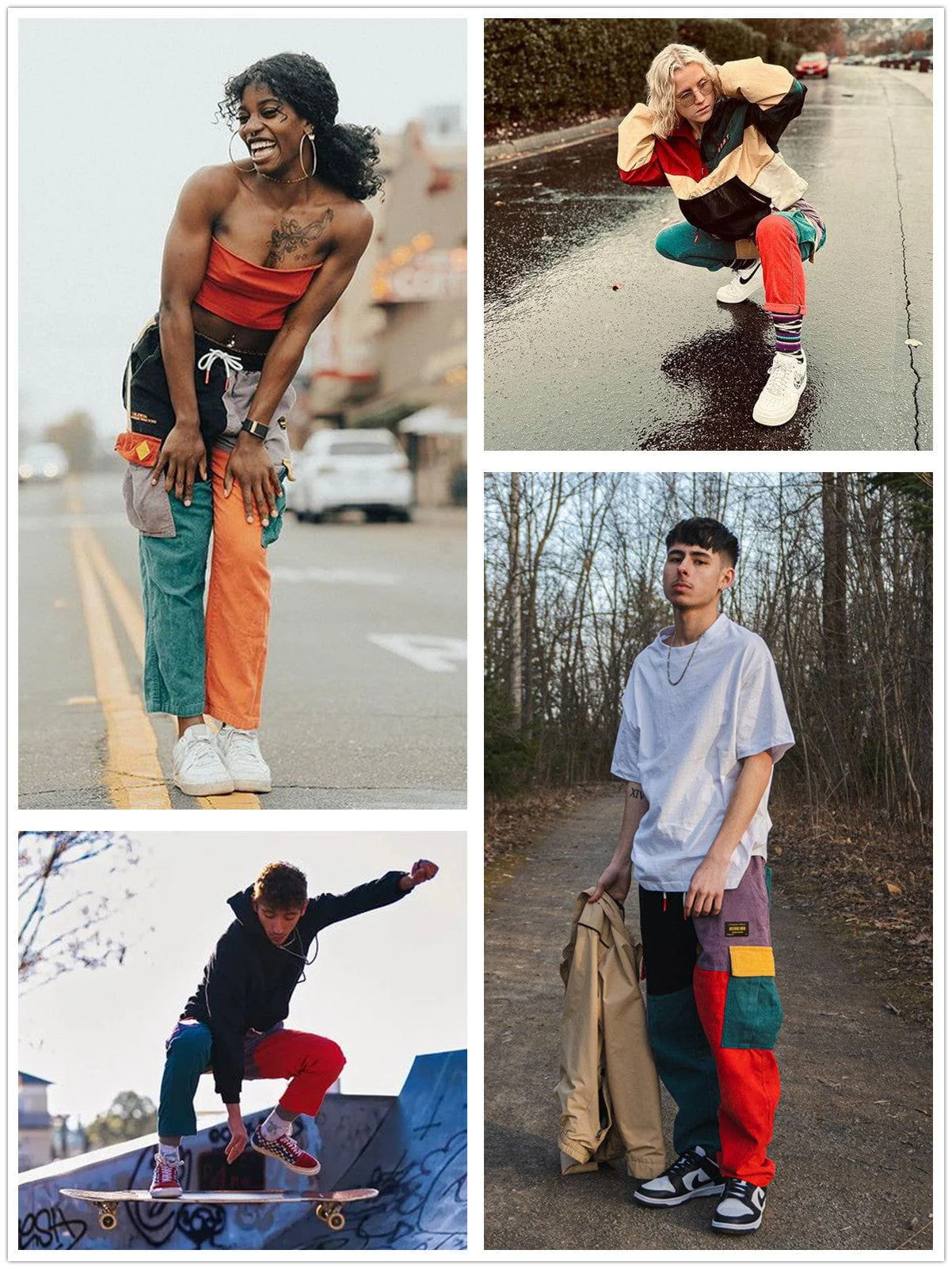 Aelfric Eden “Back to 90's” patchwork color block corduroy trousers - Image 3