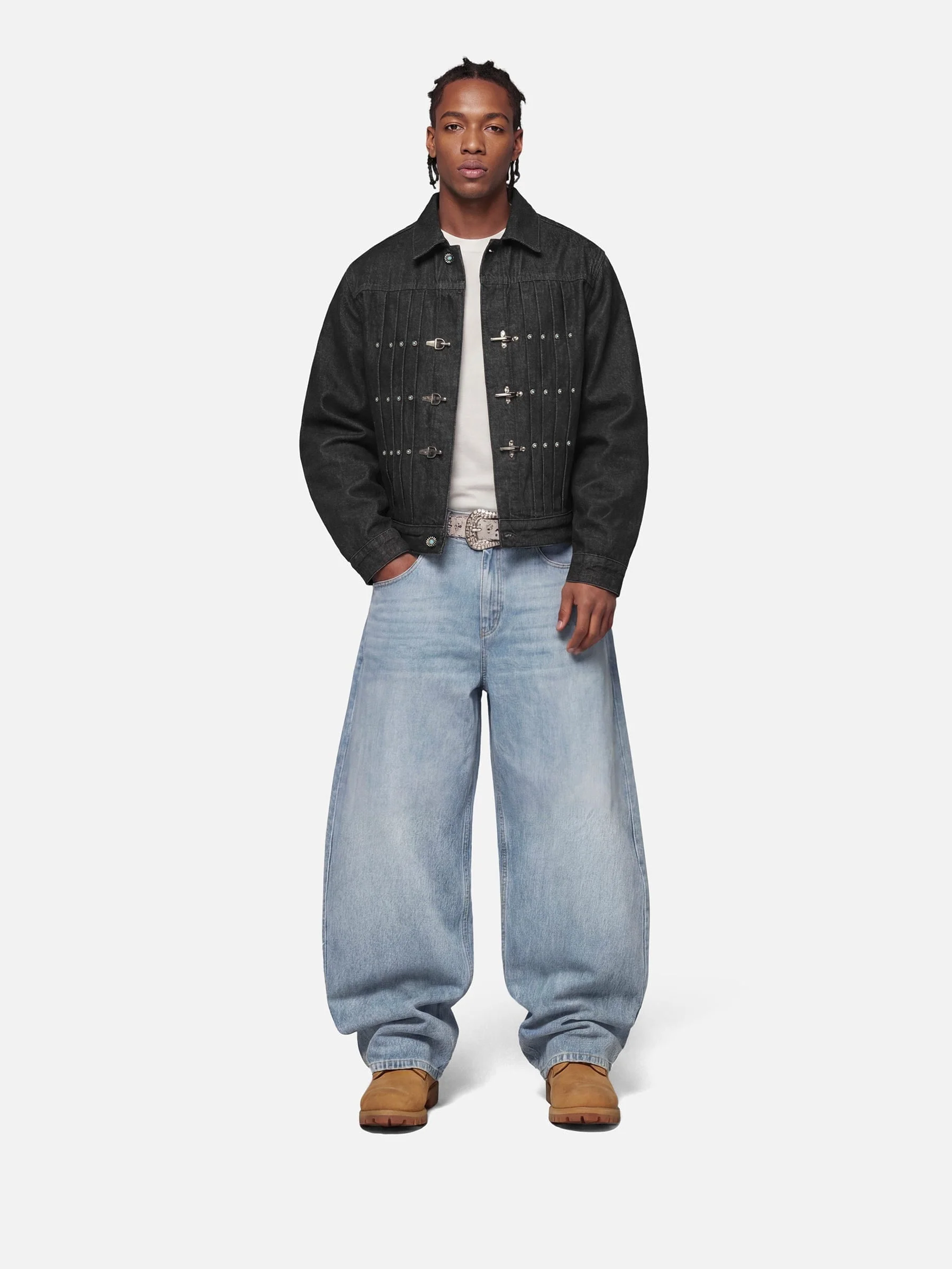 Aelfric Eden Inverted Graphic Baggy Barrel Jeans - Image 3