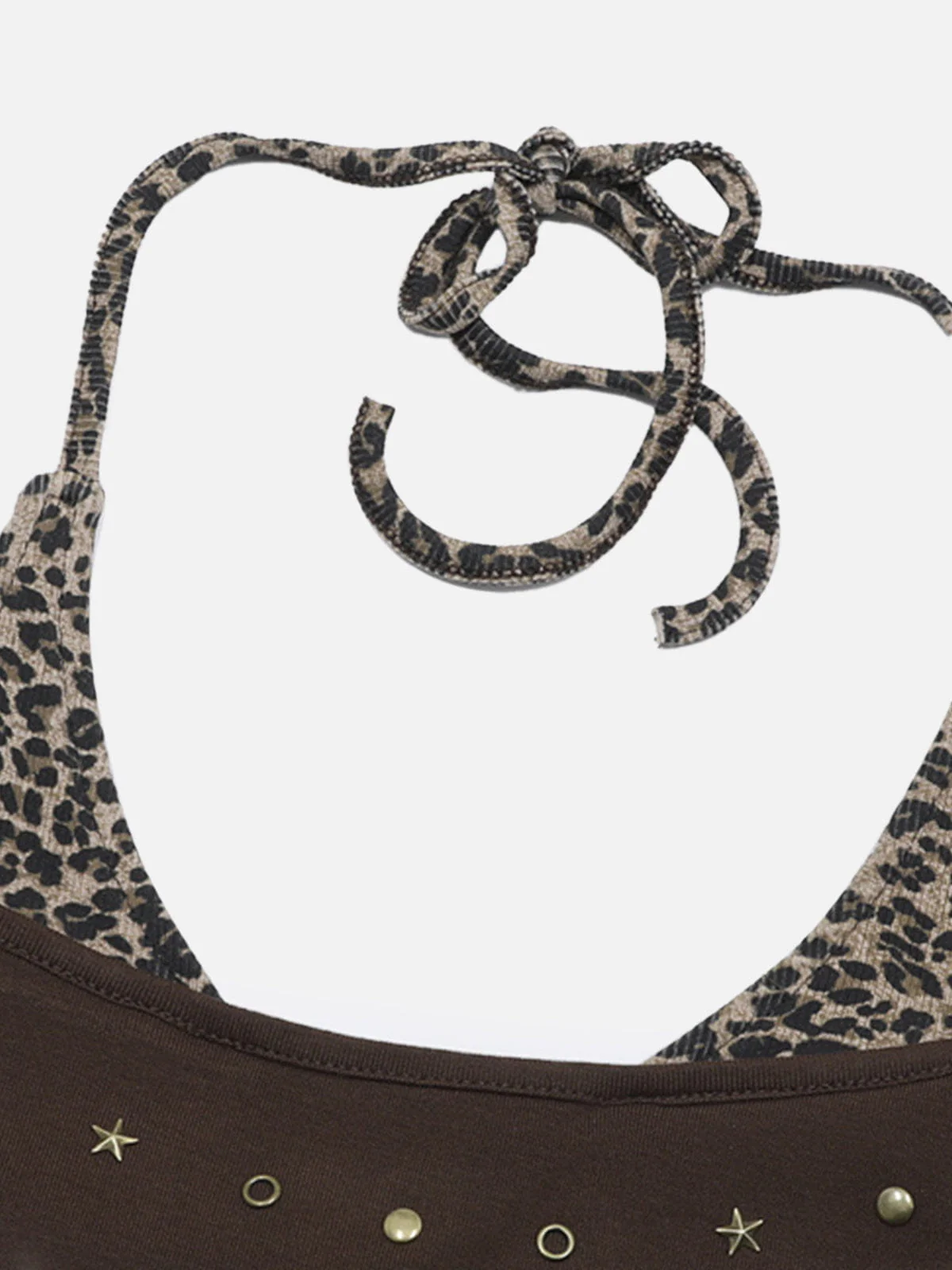 Aelfric Eden Leopard Halter Neck Nieten-Cami-Top - Image 7