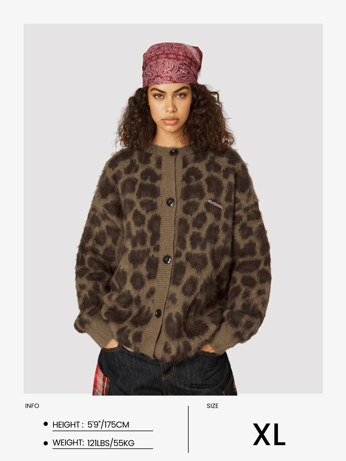 Aelfric Eden Leopard Strickjacke mit Grafik - Image 11