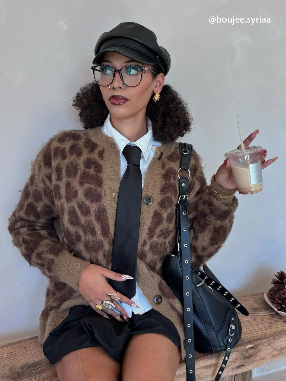 Aelfric Eden Leopard Strickjacke mit Grafik - Image 3