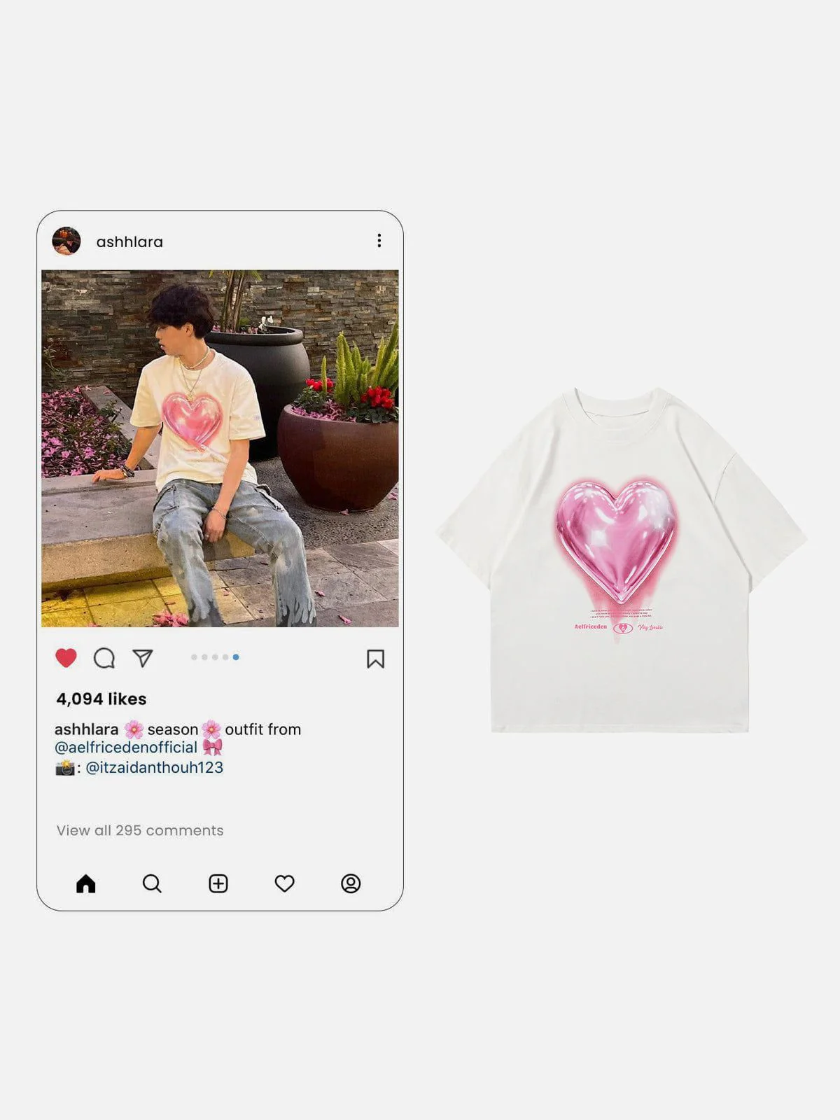 Aelfric Eden Love Balloon Grafik-T-Shirt - Image 6