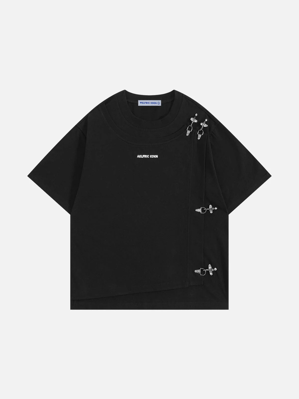Aelfric Eden Boxy-T-Shirt mit Metallknöpfen - Image 2