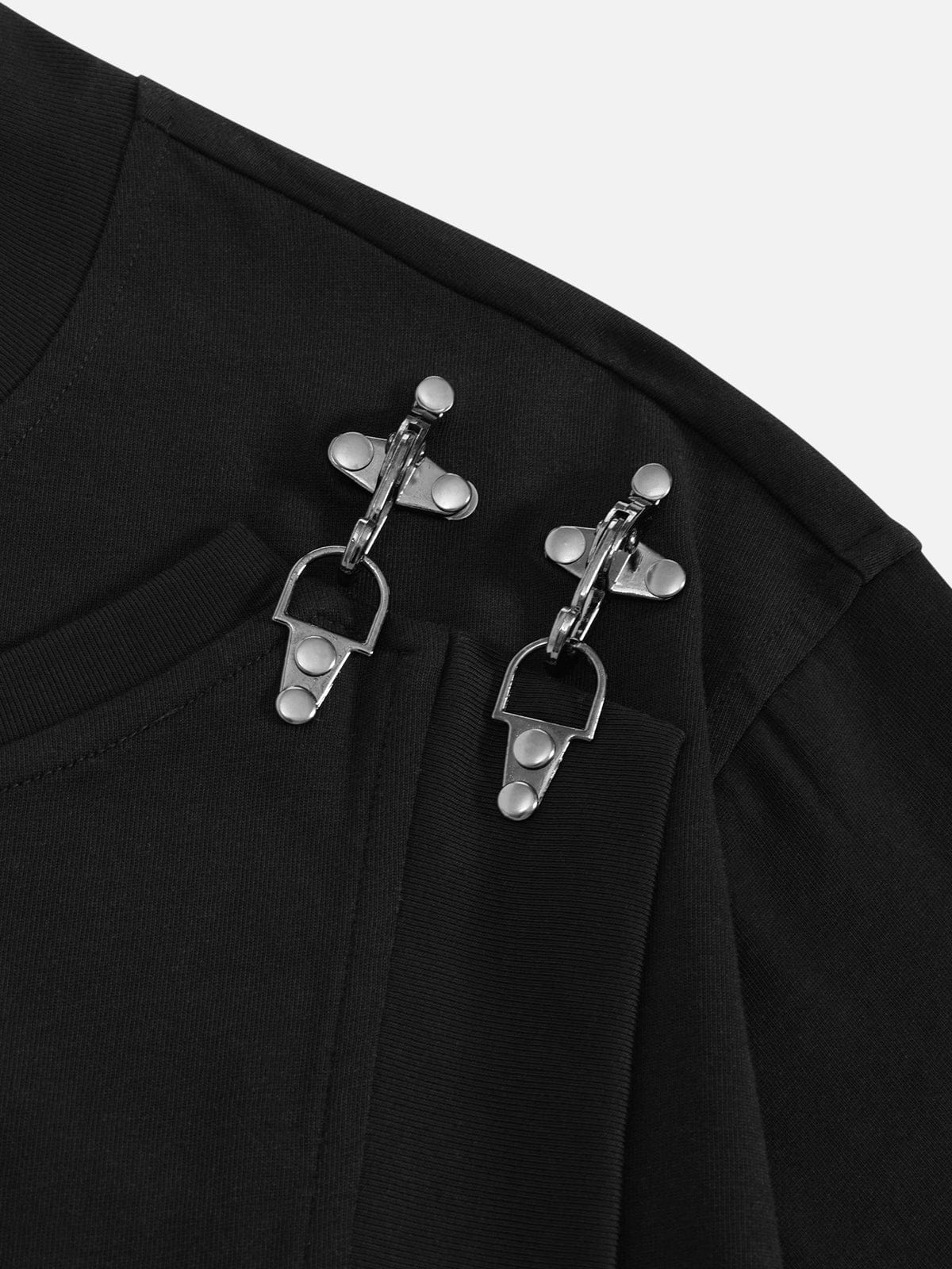 Aelfric Eden Boxy-T-Shirt mit Metallknöpfen - Image 5