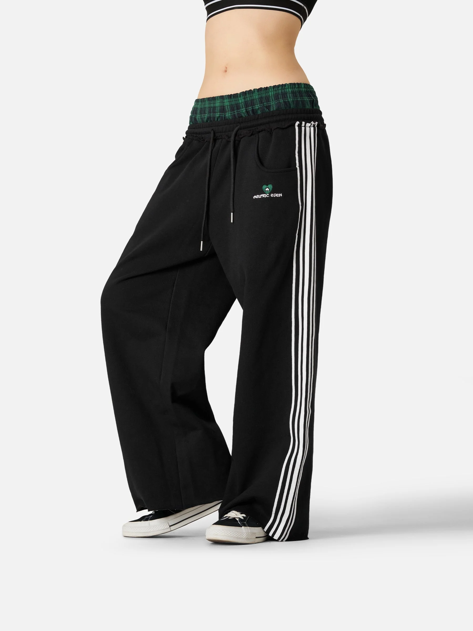 Aelfric Eden Karrierte Baggy Sweatpants mit doppeltem Bund - Image 3
