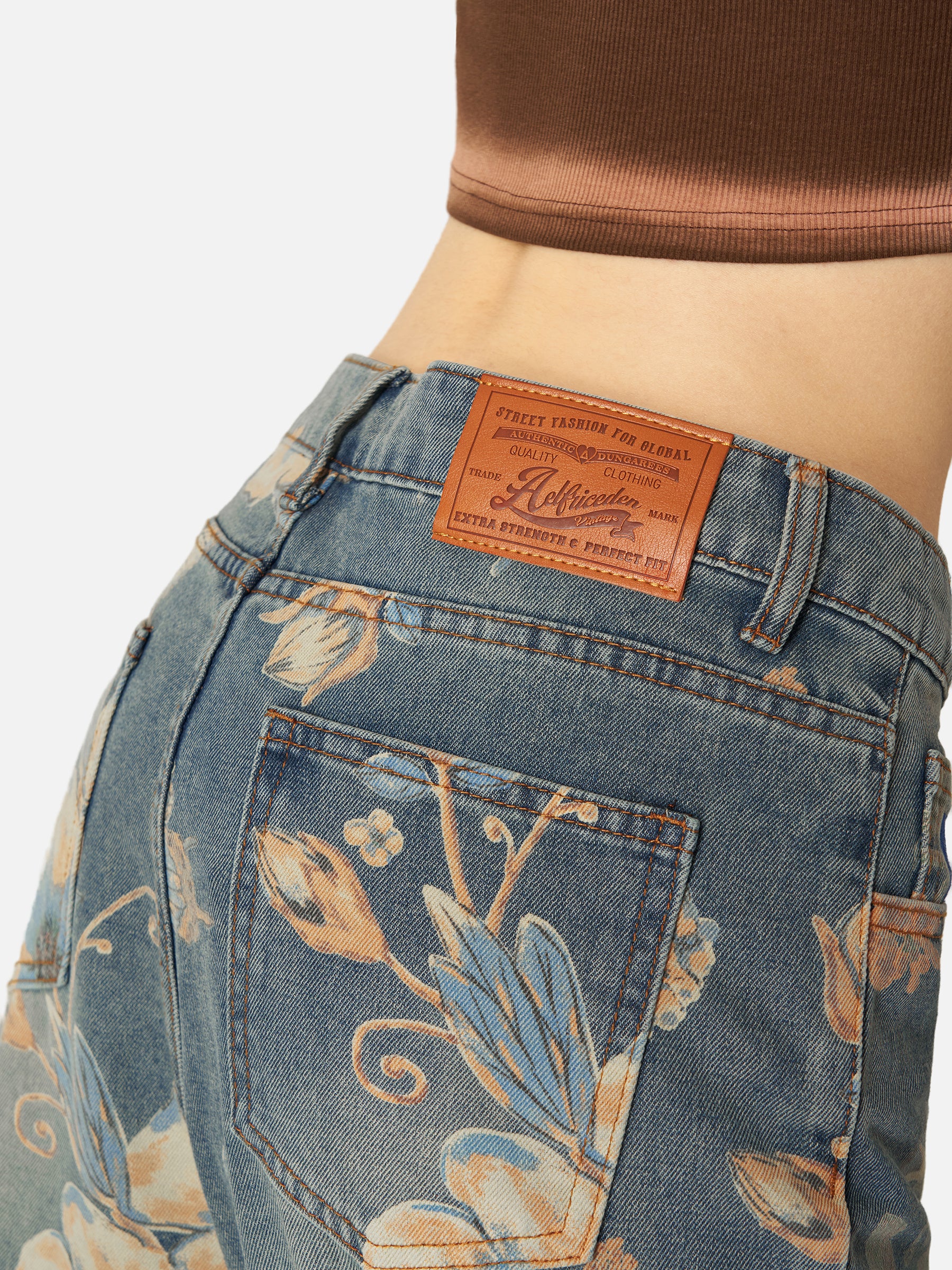 Aelfric Eden Plant Flower Print Jeans - Image 7