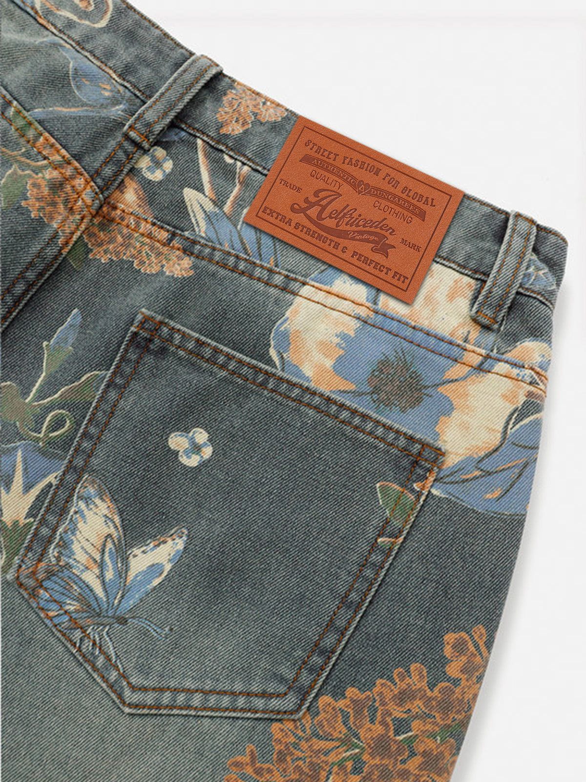 Aelfric Eden Plant Flower Print Jeans - Image 9