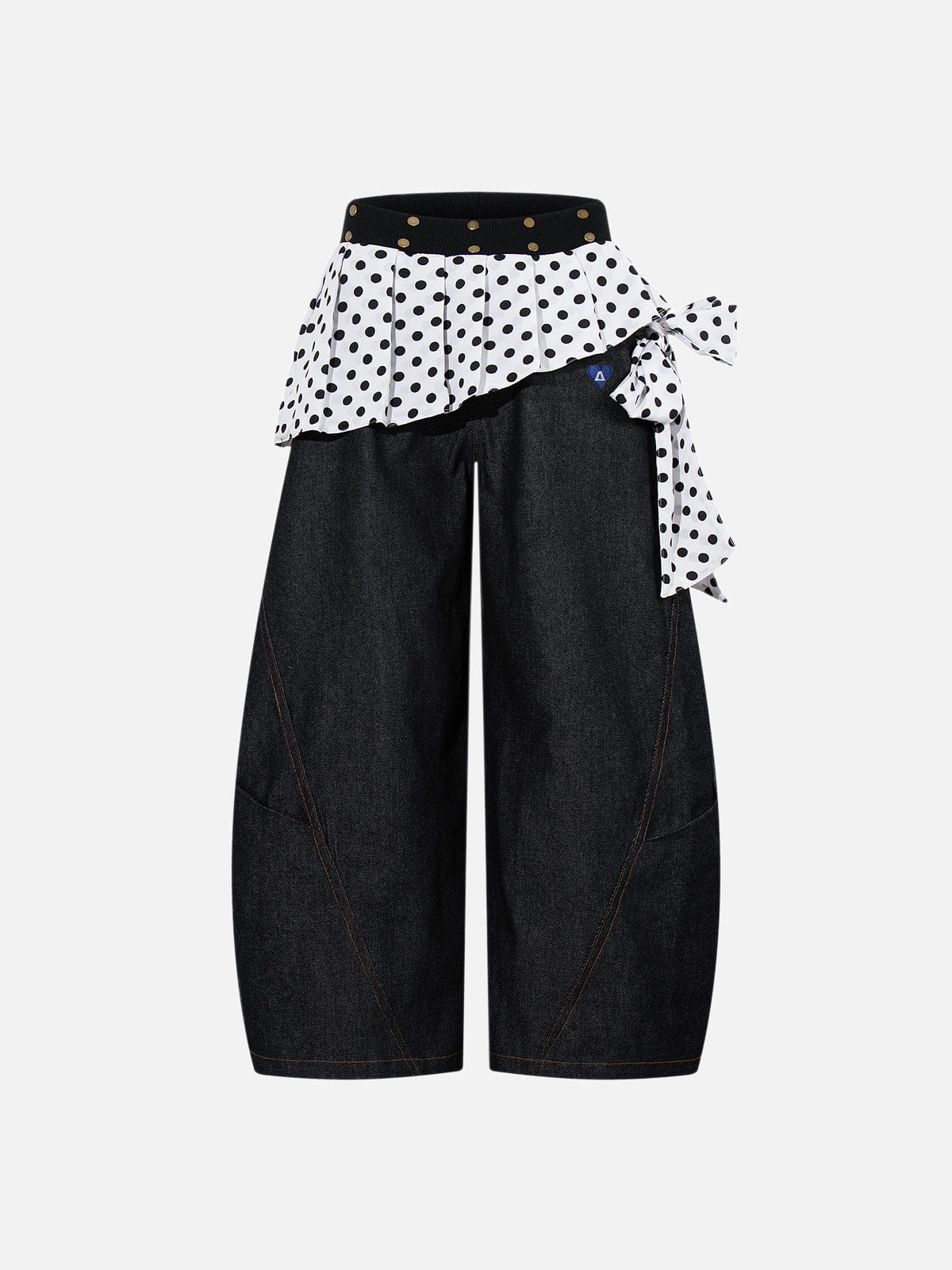 Aelfric Eden Polka Dot Layered Baggy Barrel Jeans - Image 3