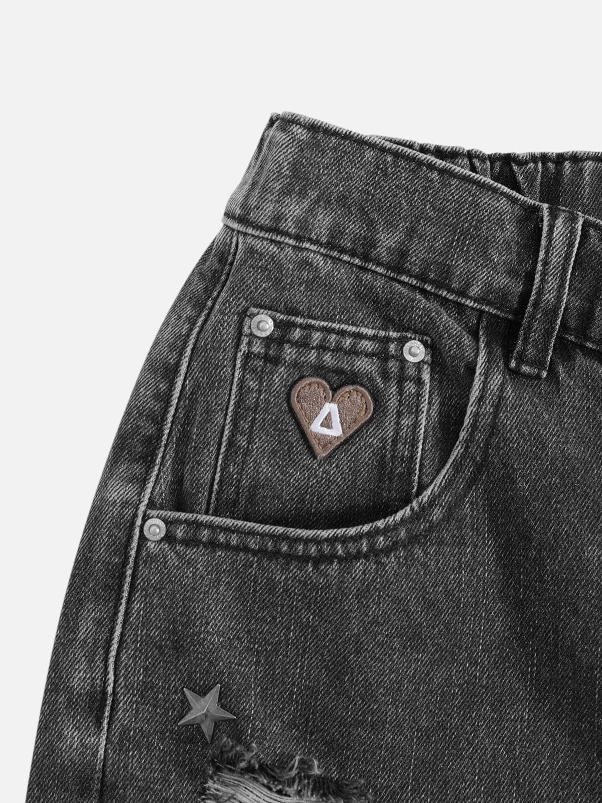 Aelfric Eden Washed Jorts mit Strasssteinen - Image 5