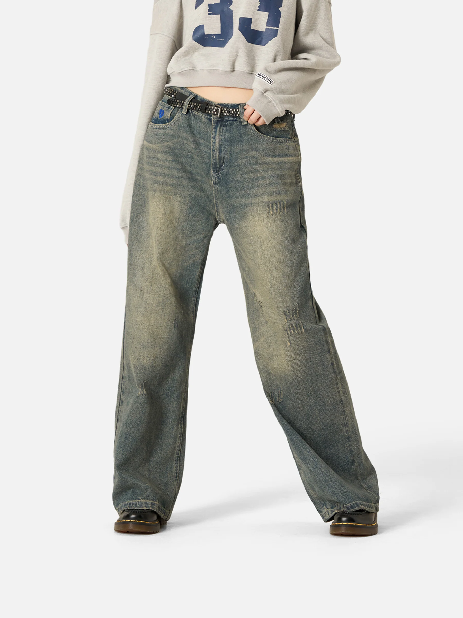 Aelfric Eden Solid Vintage Loose Jeans - Image 3