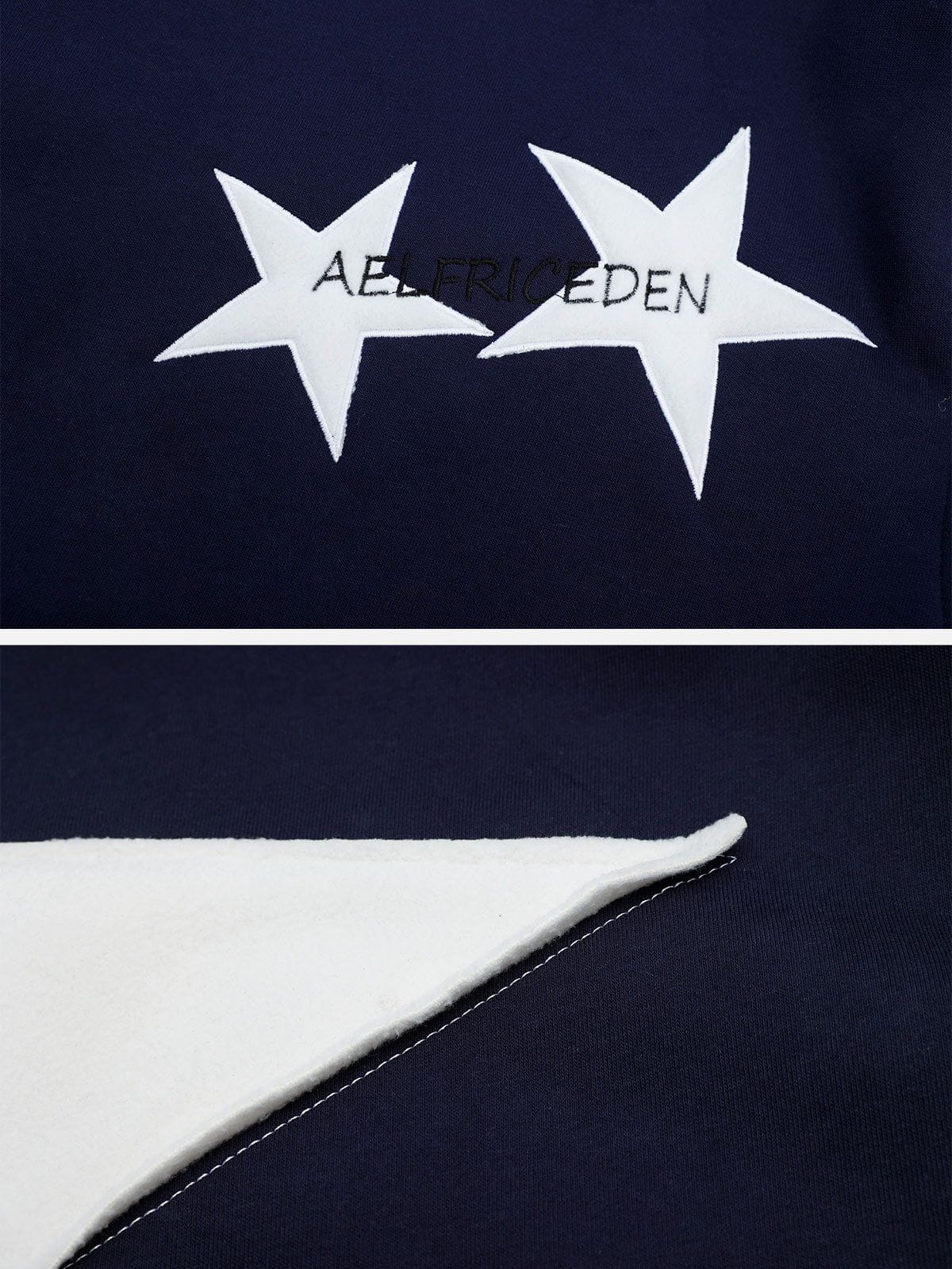 Aelfric Eden Kapuzenpullover mit Stern-Print und Farbkontrast - Image 12