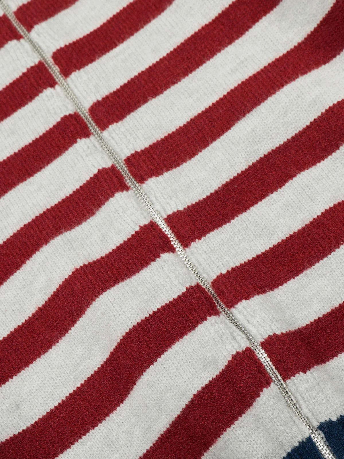 Aelfric Eden Gestreifter Strick-Kapuzenpullover mit Reißverschluss - Image 3