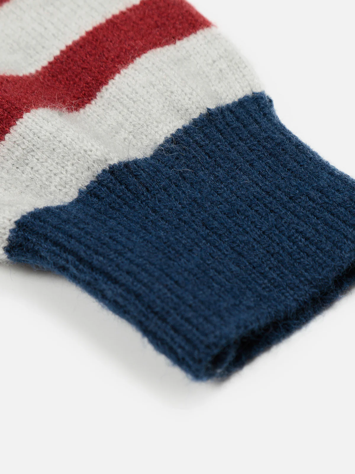 Aelfric Eden Gestreifter Strick-Kapuzenpullover mit Reißverschluss - Image 4