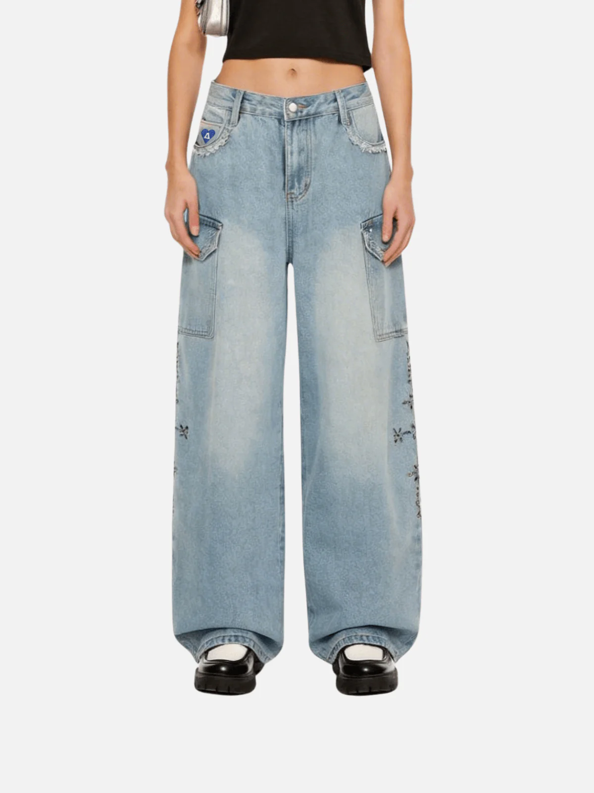 Aelfric Eden Baggy Jeans mit Nieten